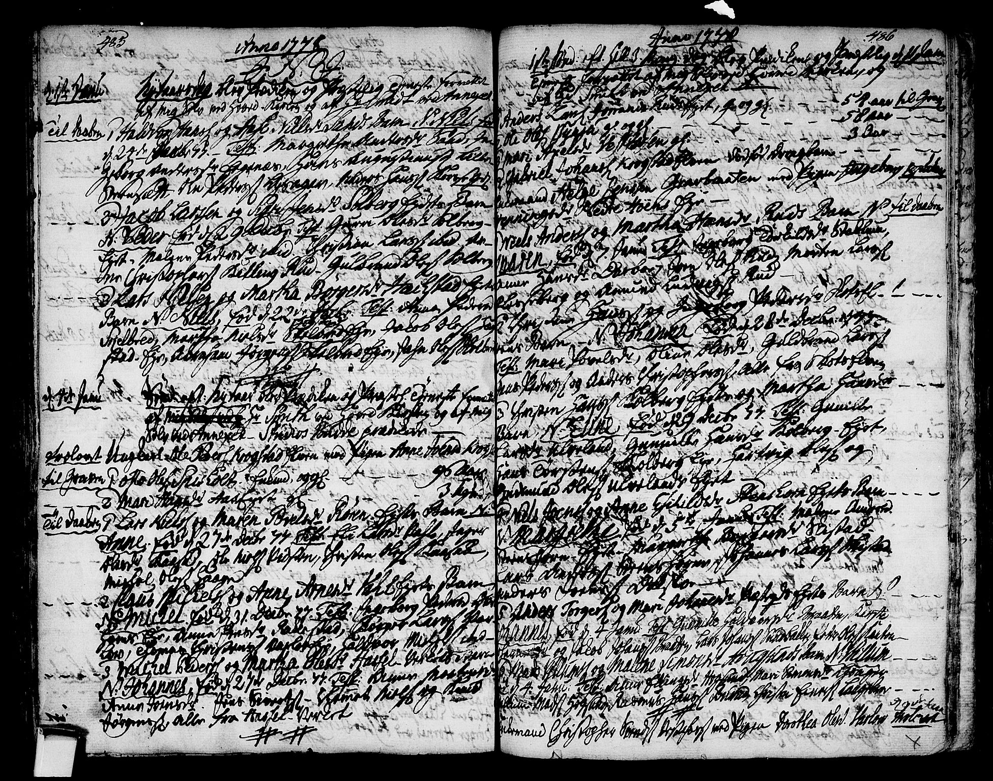 Eiker kirkebøker, AV/SAKO-A-4/F/Fa/L0008: Parish register (official) no. I 8, 1764-1788, p. 485-486