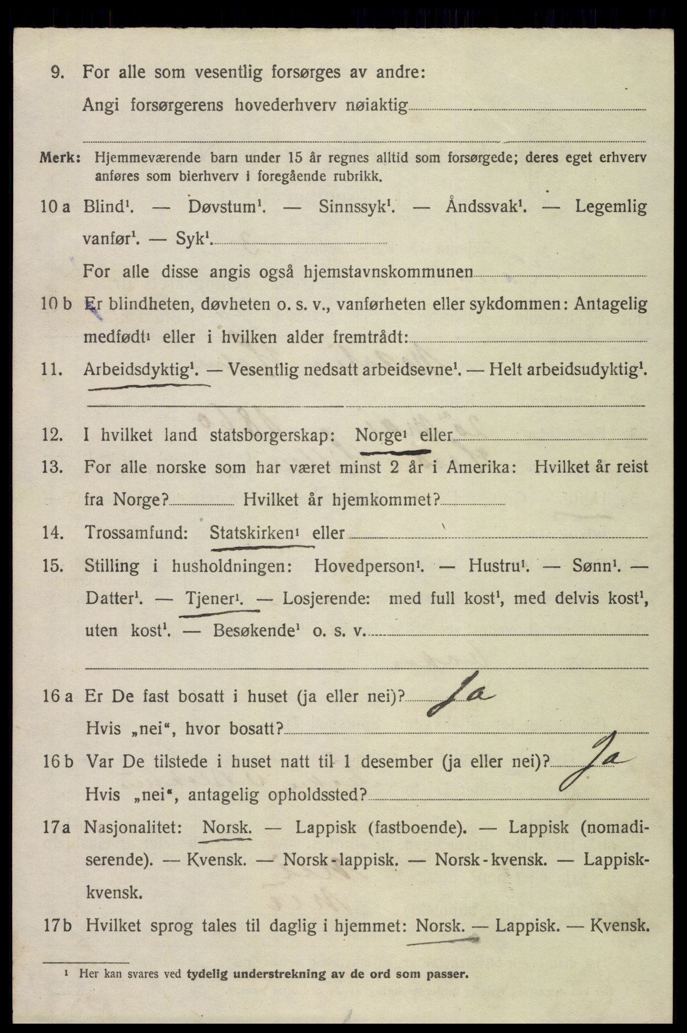 SAT, 1920 census for Langenes, 1920, p. 381