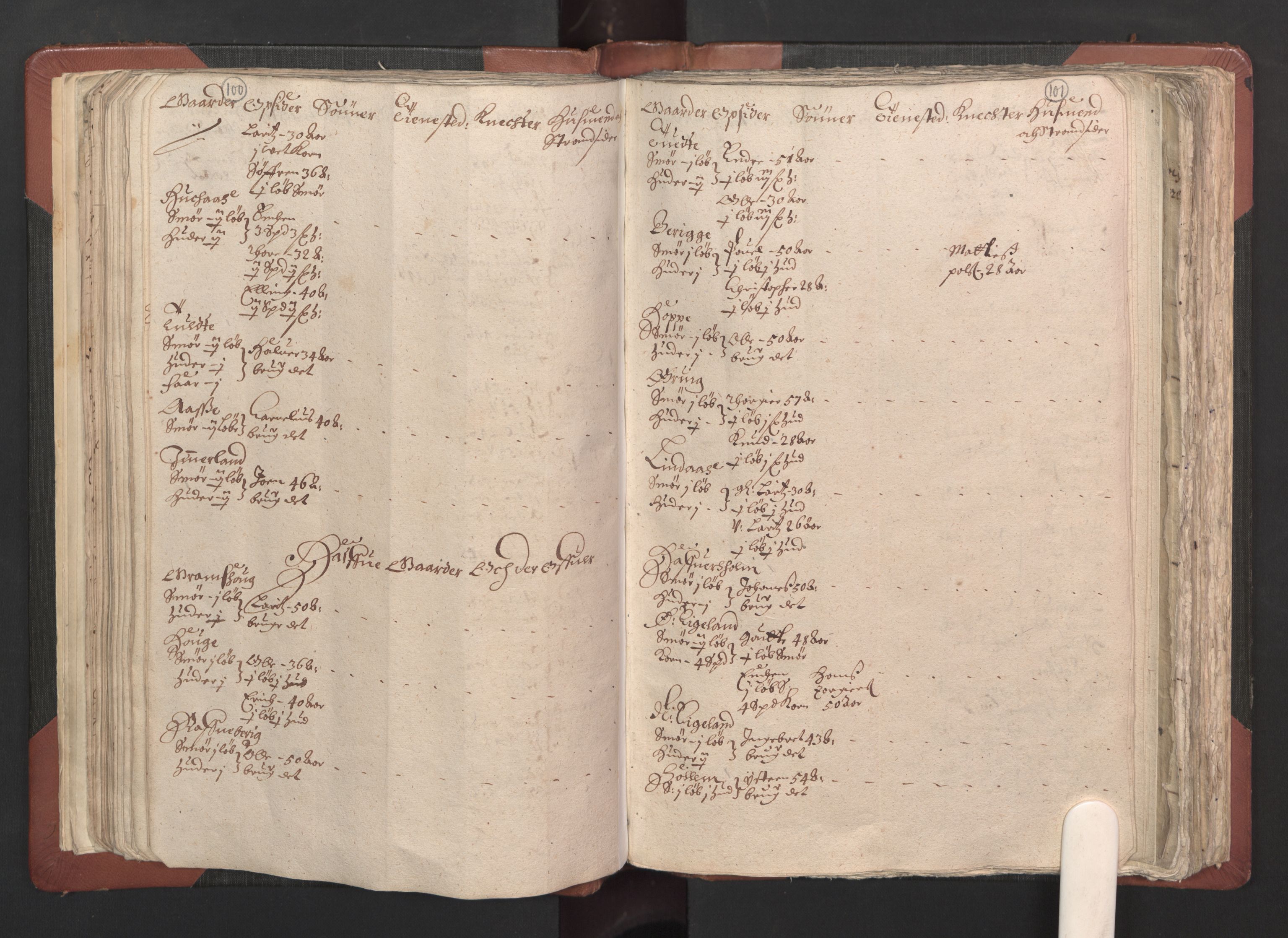 RA, Bailiff's Census 1664-1666, no. 13: Nordhordland fogderi and Sunnhordland fogderi, 1665, p. 100-101