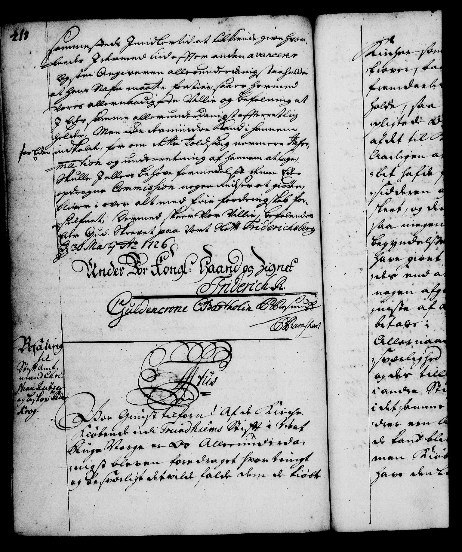 Rentekammeret, Kammerkanselliet, RA/EA-3111/G/Gg/Gga/L0002: Norsk ekspedisjonsprotokoll med register (merket RK 53.2), 1723-1727, p. 418