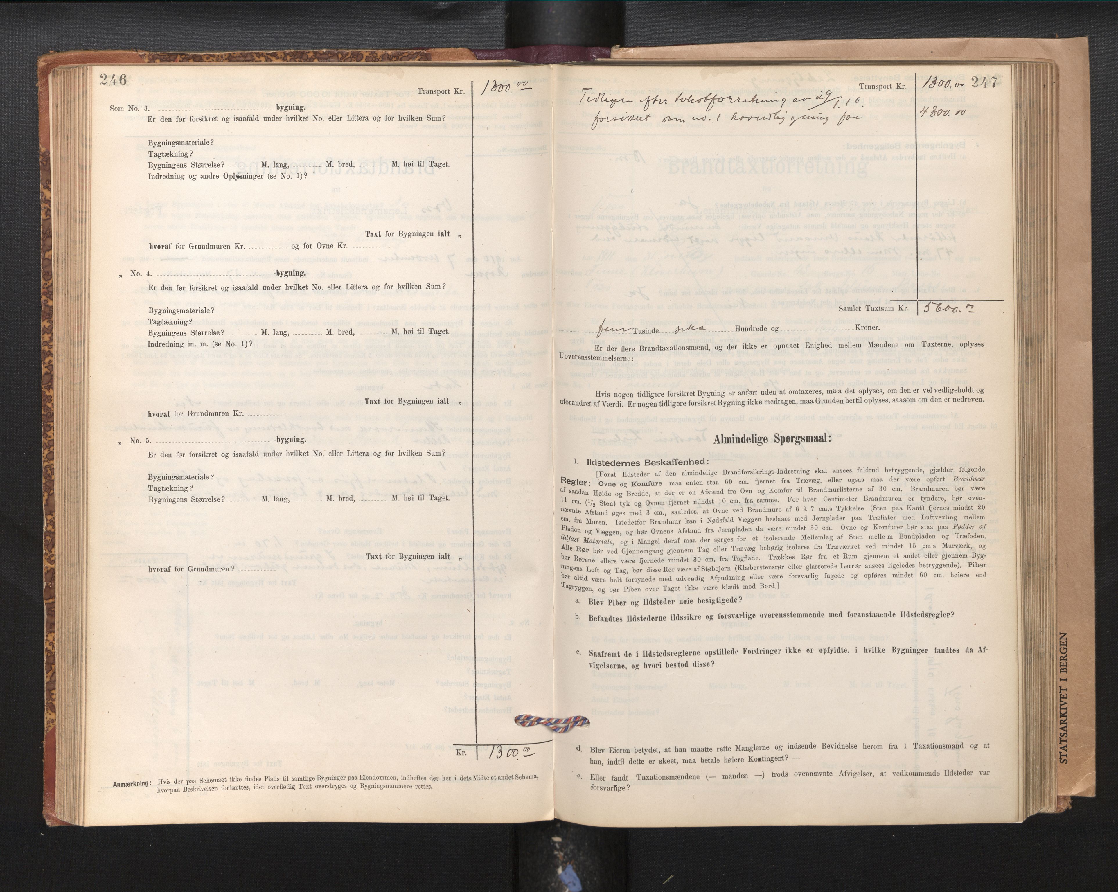 Lensmannen i Voss, SAB/A-35801/0012/L0008: Branntakstprotokoll, skjematakst, 1895-1945, p. 246-247