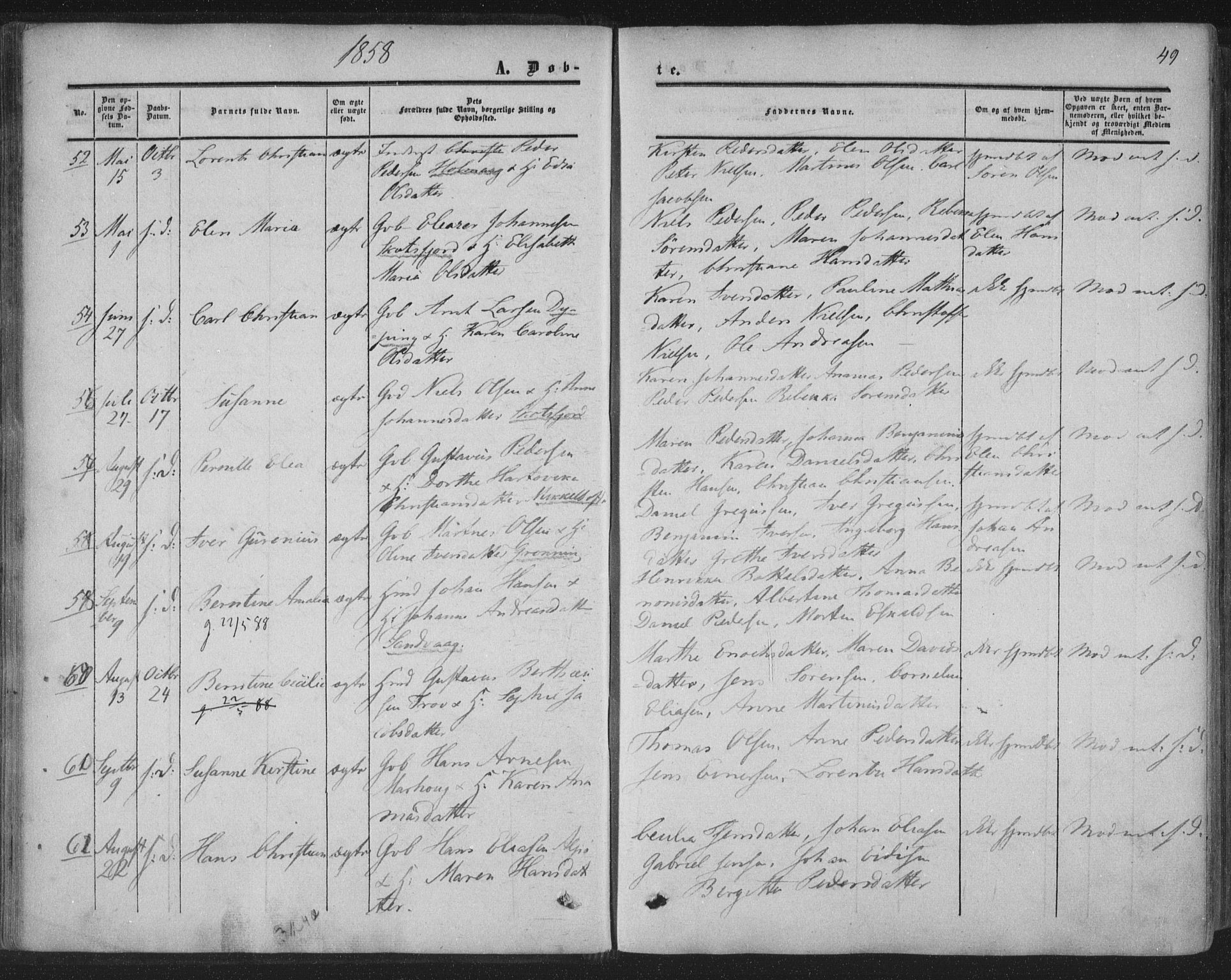 Ministerialprotokoller, klokkerbøker og fødselsregistre - Nordland, AV/SAT-A-1459/855/L0800: Parish register (official) no. 855A08, 1852-1864, p. 49