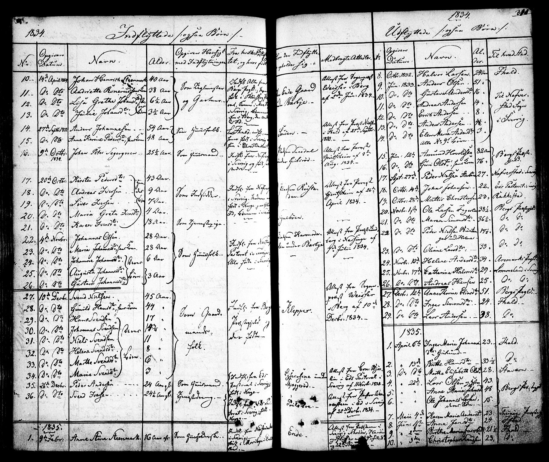 Idd prestekontor Kirkebøker, AV/SAO-A-10911/F/Fc/L0003: Parish register (official) no. III 3, 1832-1847, p. 311