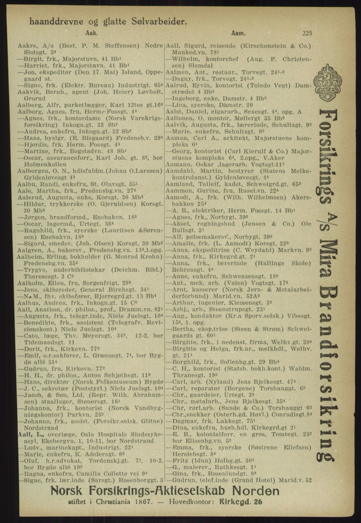 Kristiania/Oslo adressebok, PUBL/-, 1918, p. 250