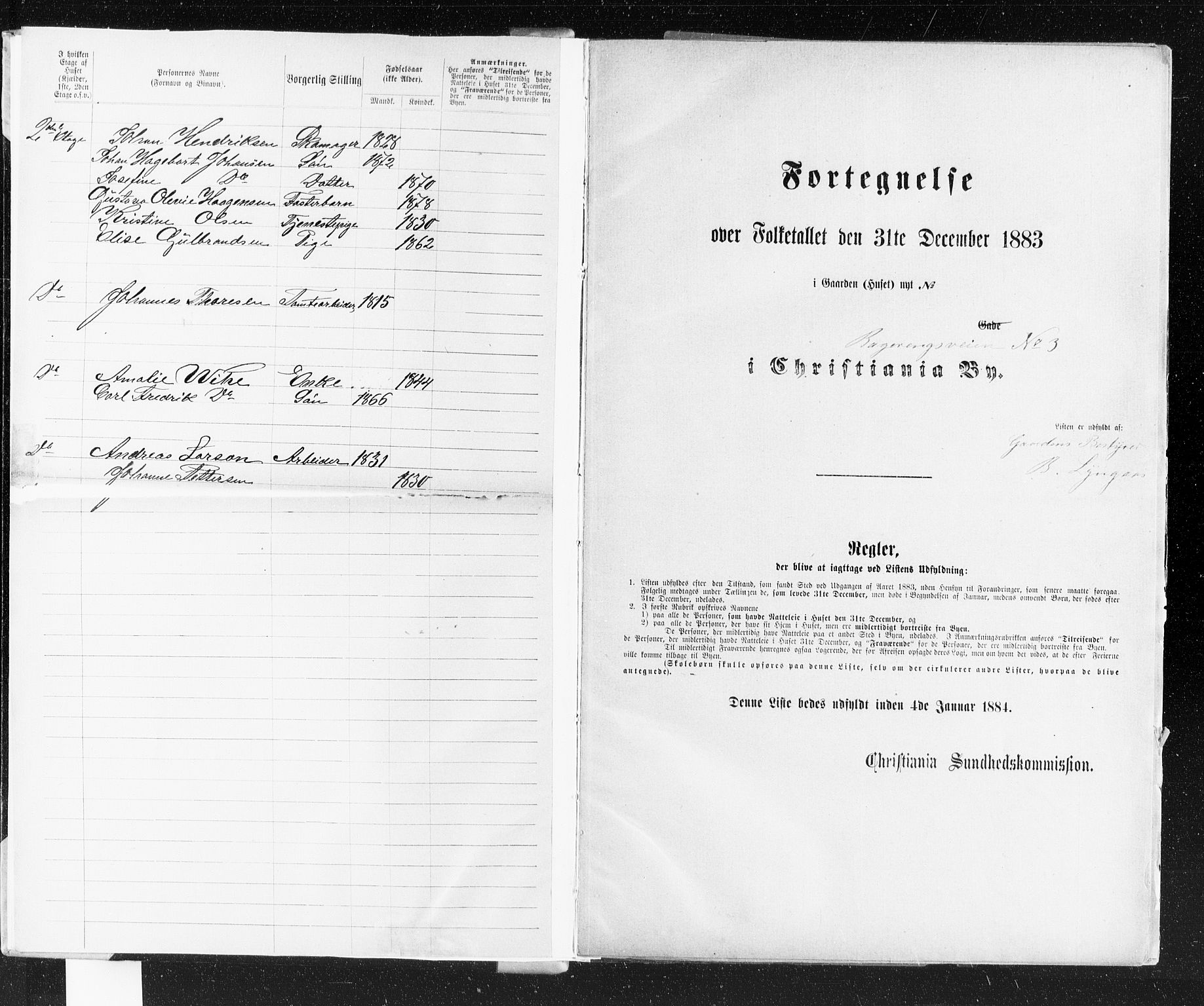 OBA, Municipal Census 1883 for Kristiania, 1883, p. 259