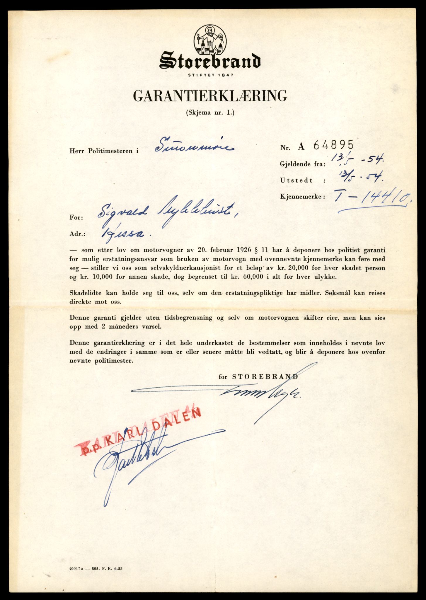 Møre og Romsdal vegkontor - Ålesund trafikkstasjon, AV/SAT-A-4099/F/Fe/L0045: Registreringskort for kjøretøy T 14320 - T 14444, 1927-1998, p. 2315