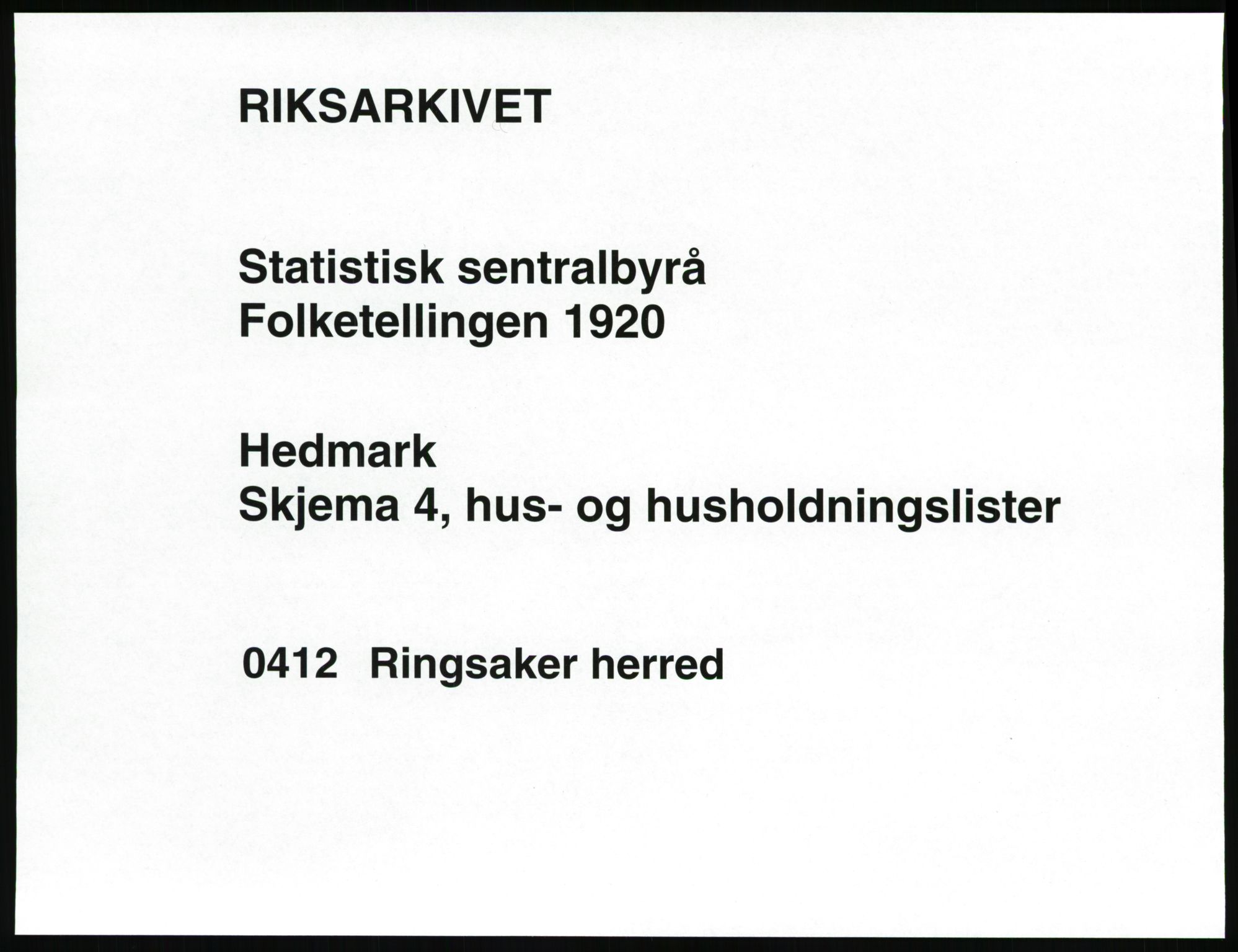 SAH, 1920 census for Ringsaker, 1920, p. 118