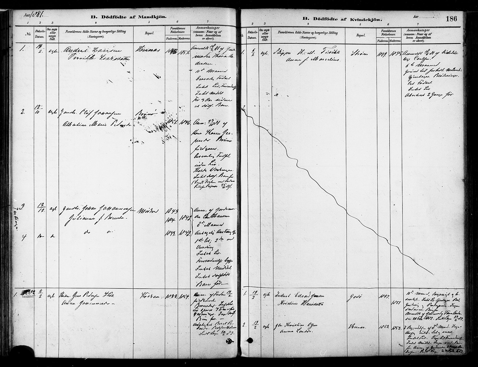 Ministerialprotokoller, klokkerbøker og fødselsregistre - Nordland, SAT/A-1459/802/L0054: Parish register (official) no. 802A01, 1879-1893, p. 186