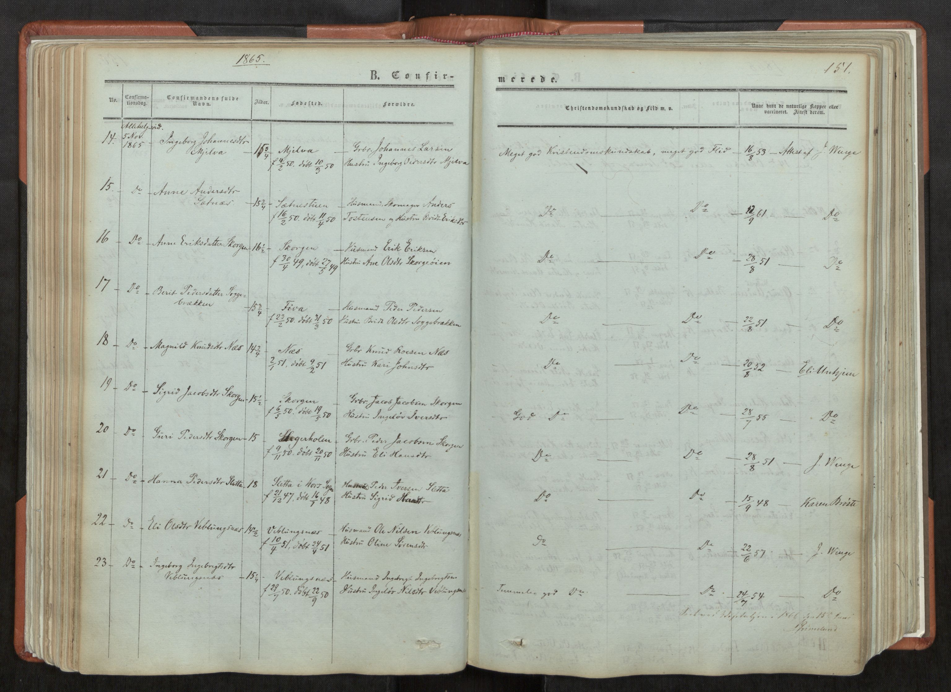 Ministerialprotokoller, klokkerbøker og fødselsregistre - Møre og Romsdal, AV/SAT-A-1454/544/L0572: Parish register (official) no. 544A05, 1854-1886, p. 151