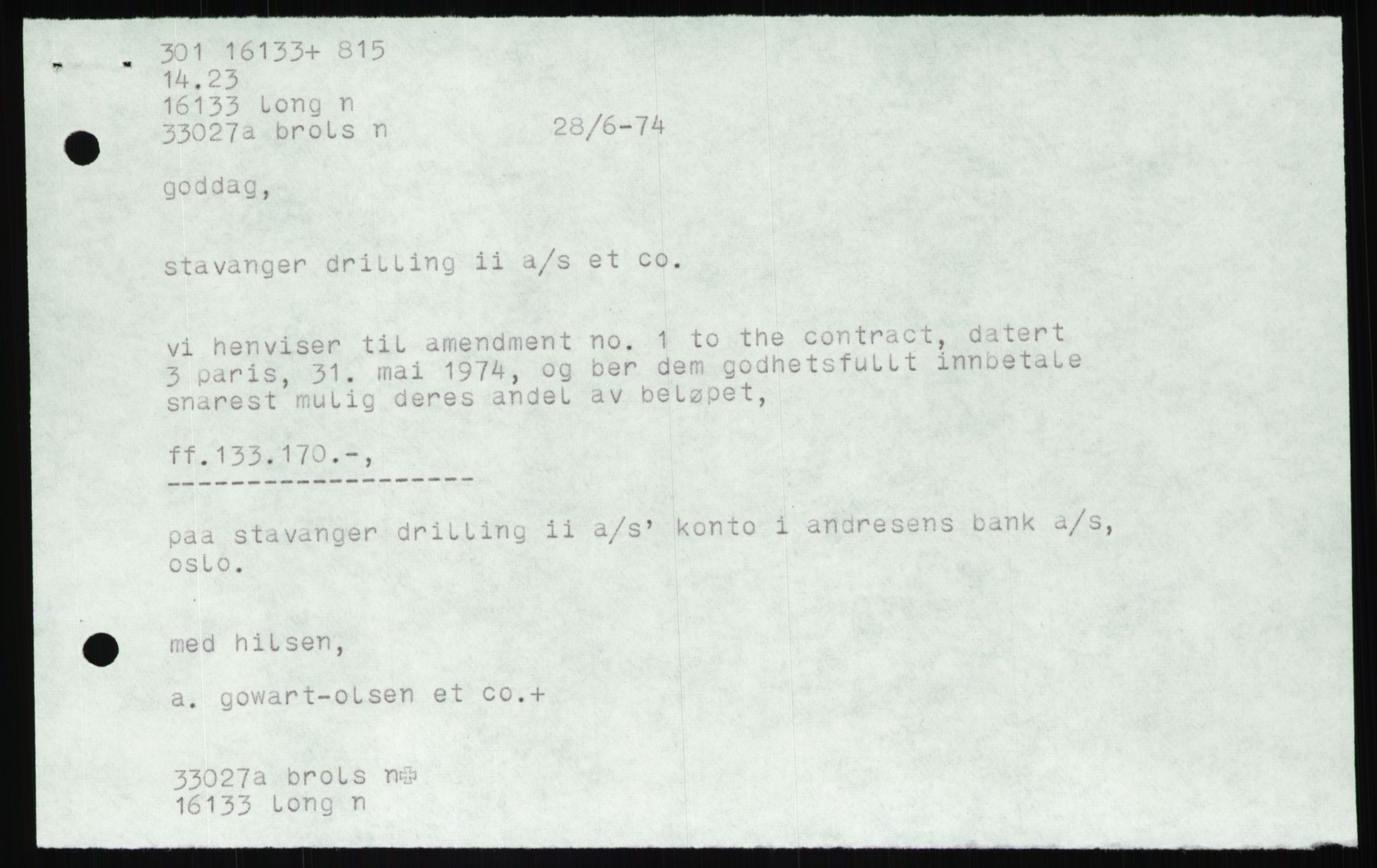 Pa 1503 - Stavanger Drilling AS, SAST/A-101906/D/L0007: Korrespondanse og saksdokumenter, 1974-1981, p. 929