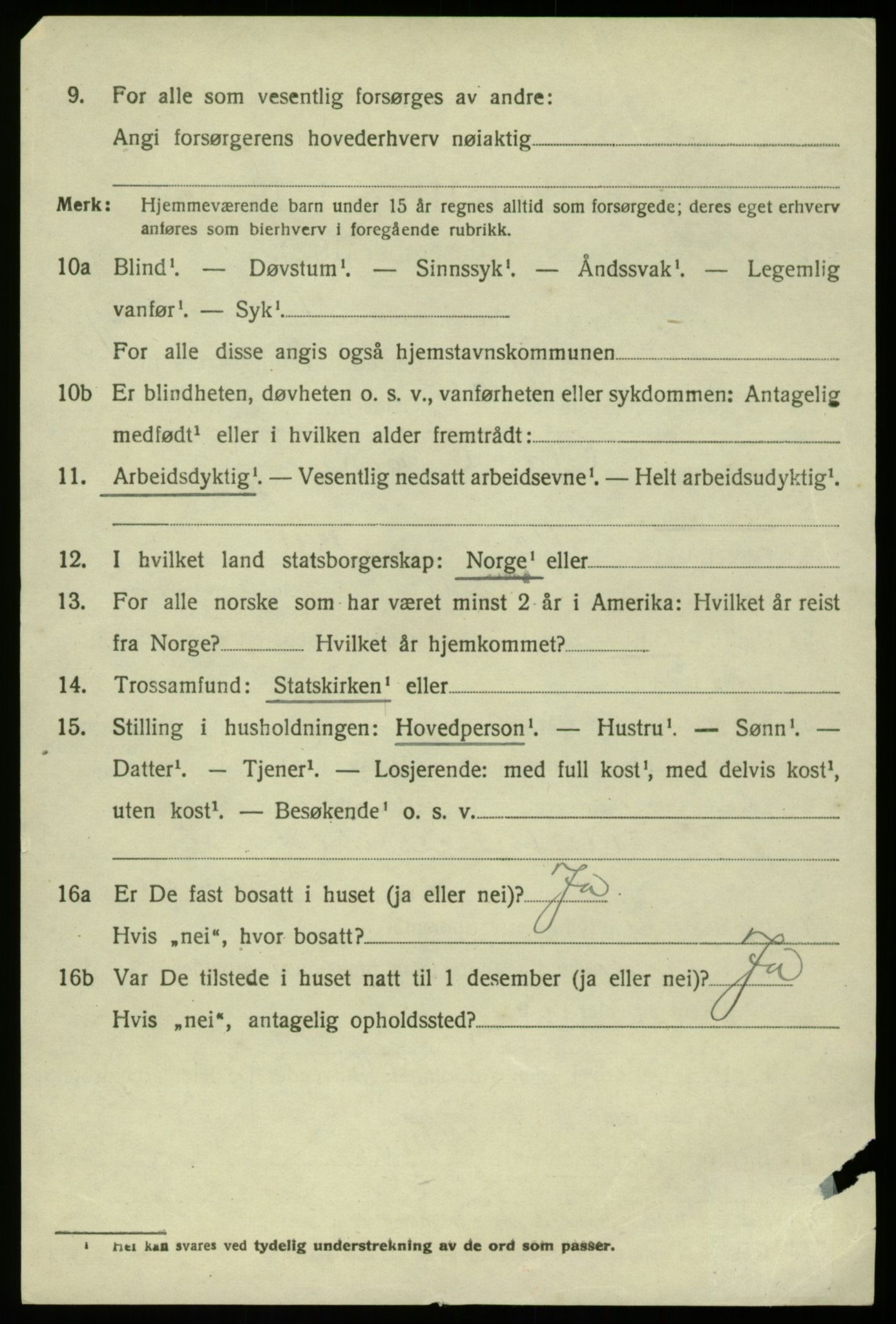 SAB, 1920 census for Hosanger, 1920, p. 5414