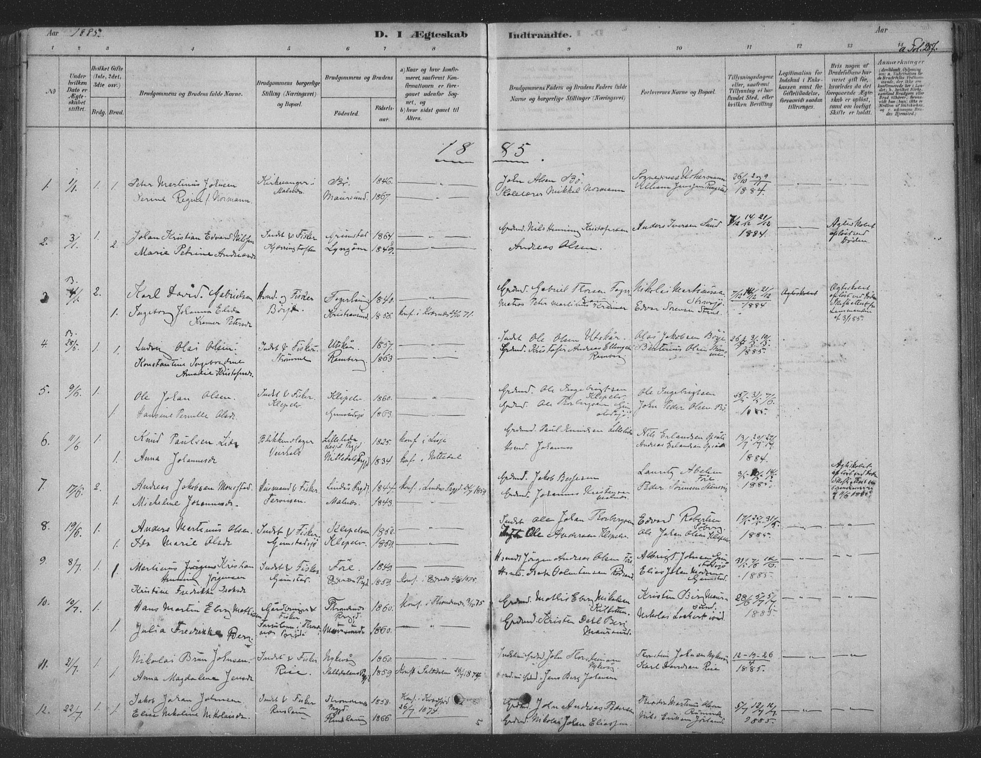 Ministerialprotokoller, klokkerbøker og fødselsregistre - Nordland, SAT/A-1459/891/L1302: Parish register (official) no. 891A07, 1878-1895, p. 287