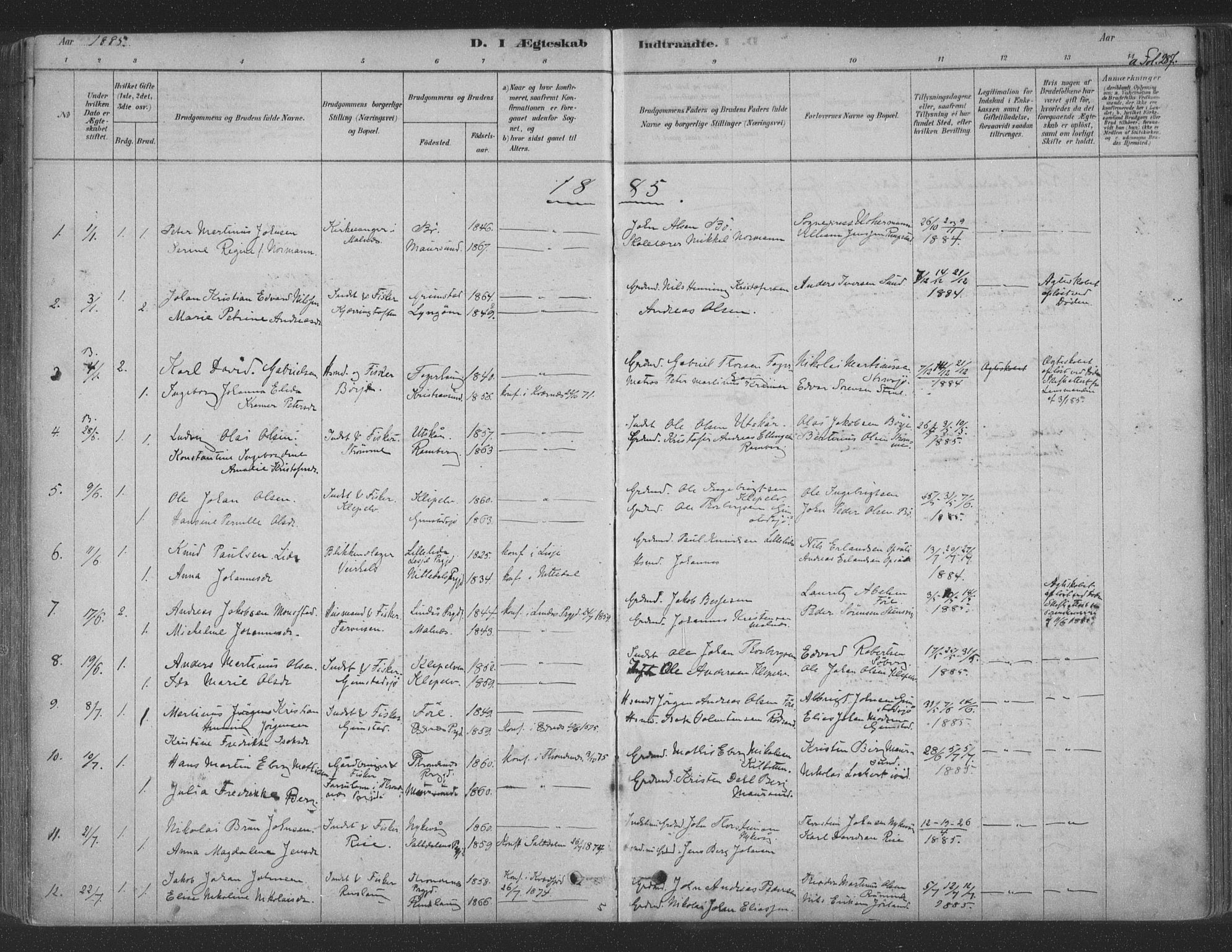 Ministerialprotokoller, klokkerbøker og fødselsregistre - Nordland, AV/SAT-A-1459/891/L1302: Parish register (official) no. 891A07, 1878-1895, p. 287