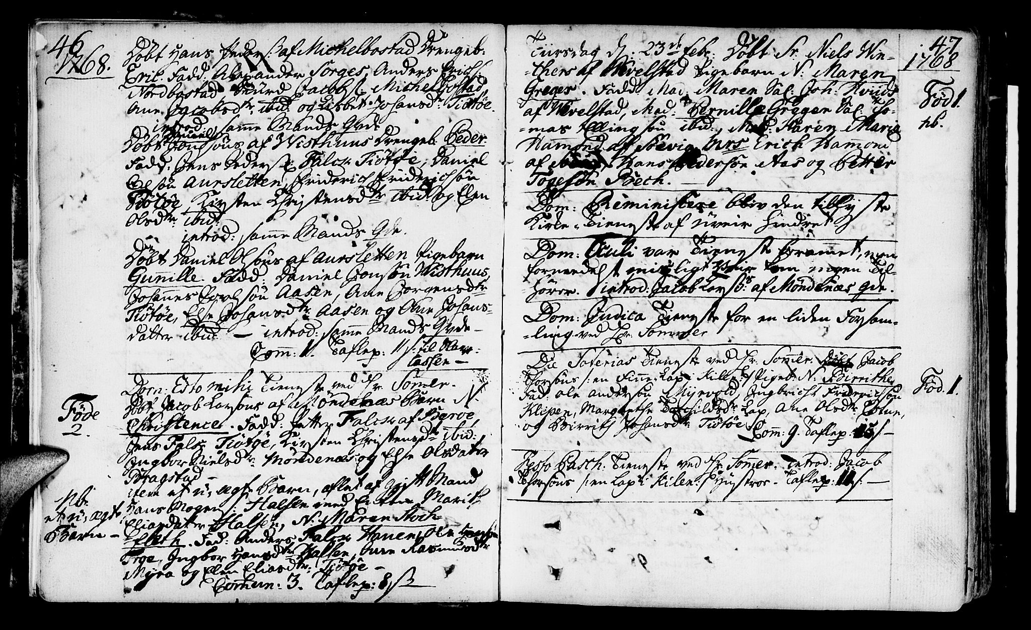 Ministerialprotokoller, klokkerbøker og fødselsregistre - Nordland, AV/SAT-A-1459/817/L0260: Parish register (official) no. 817A02 /1, 1768-1776, p. 46-47