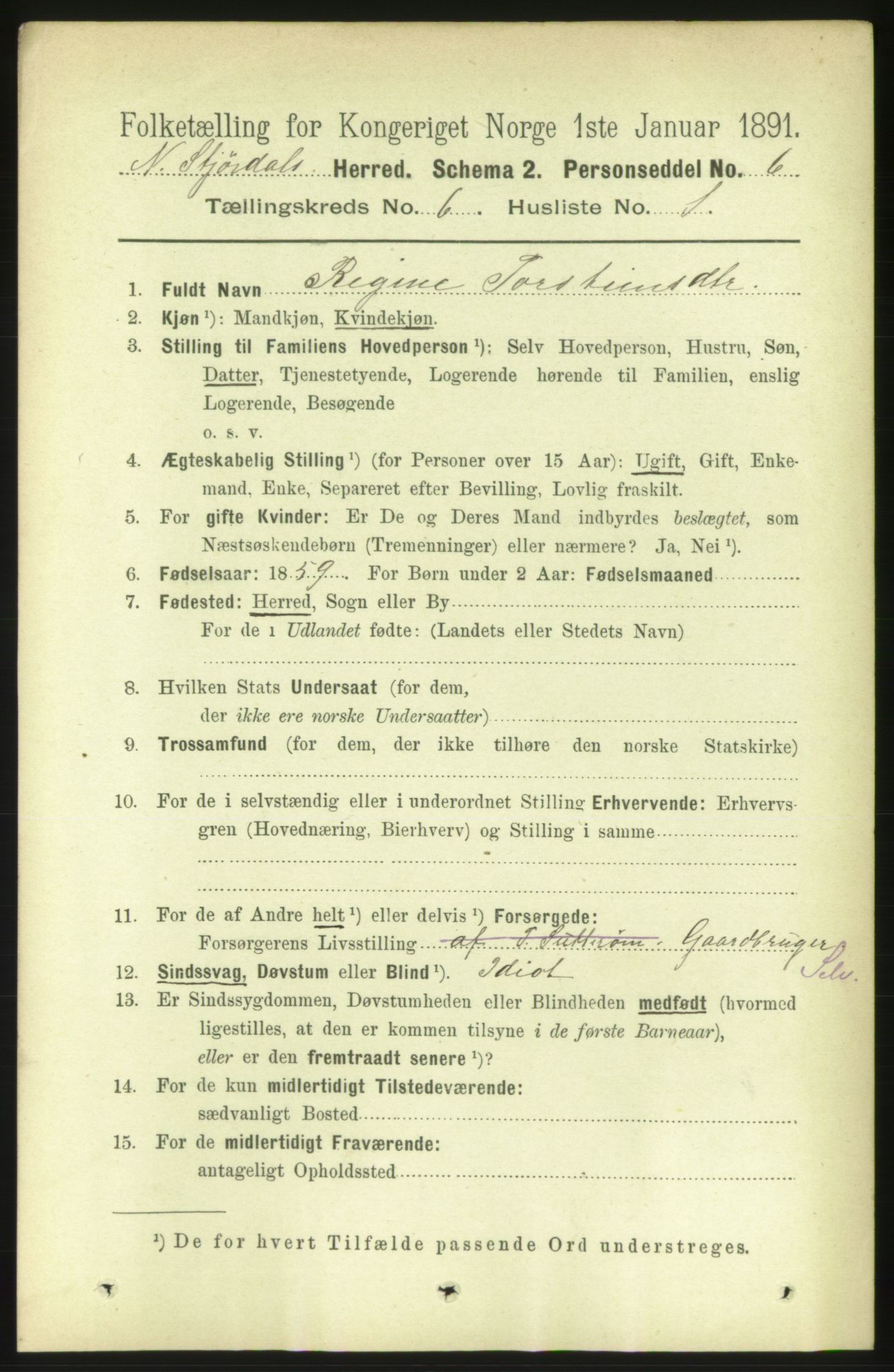 RA, 1891 census for 1714 Nedre Stjørdal, 1891, p. 2586