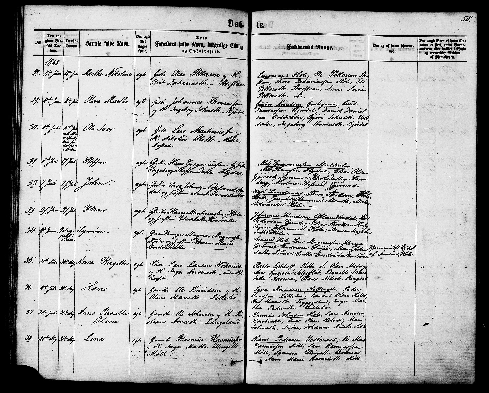 Ministerialprotokoller, klokkerbøker og fødselsregistre - Møre og Romsdal, AV/SAT-A-1454/517/L0226: Parish register (official) no. 517A06, 1862-1881, p. 58