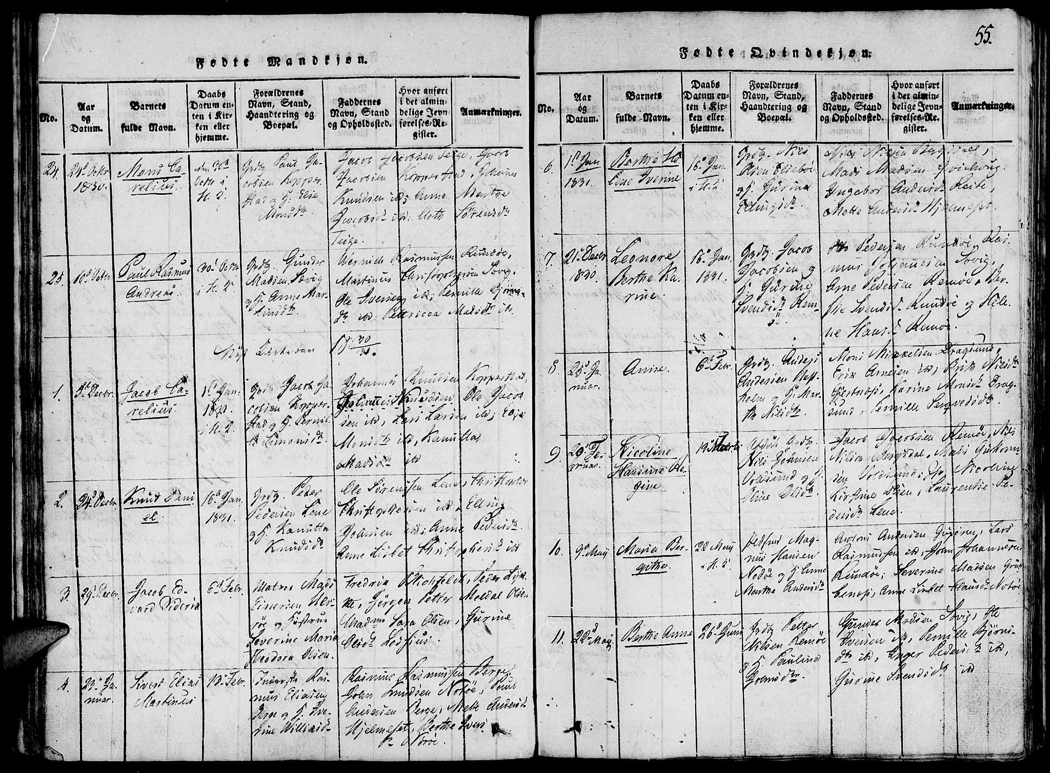 Ministerialprotokoller, klokkerbøker og fødselsregistre - Møre og Romsdal, AV/SAT-A-1454/507/L0069: Parish register (official) no. 507A04, 1816-1841, p. 55