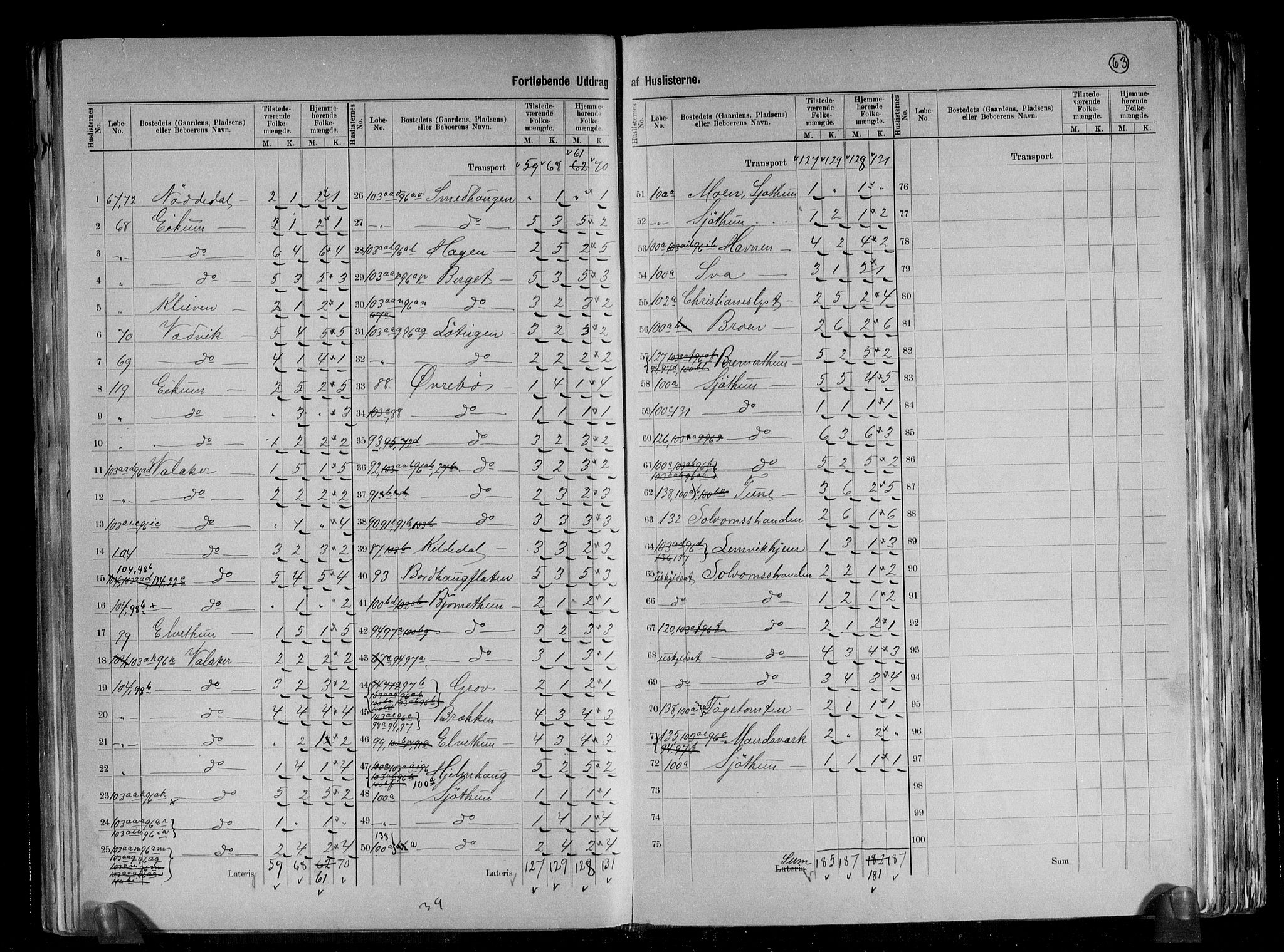 RA, 1891 census for 1425 Hafslo, 1891, p. 25