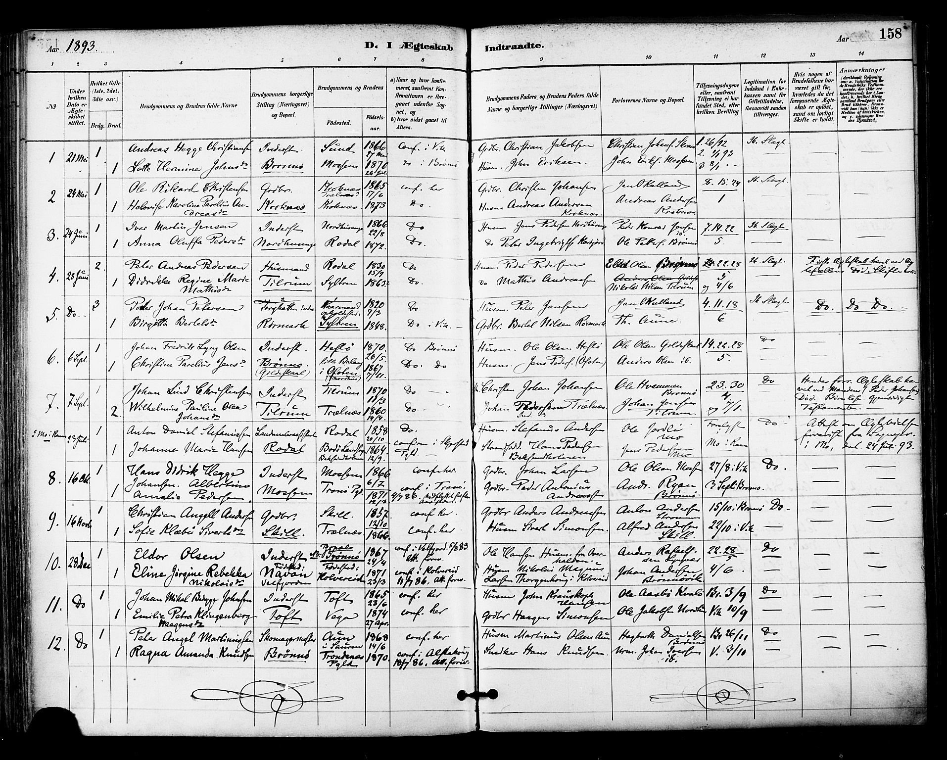 Ministerialprotokoller, klokkerbøker og fødselsregistre - Nordland, SAT/A-1459/813/L0200: Parish register (official) no. 813A10, 1886-1900, p. 158
