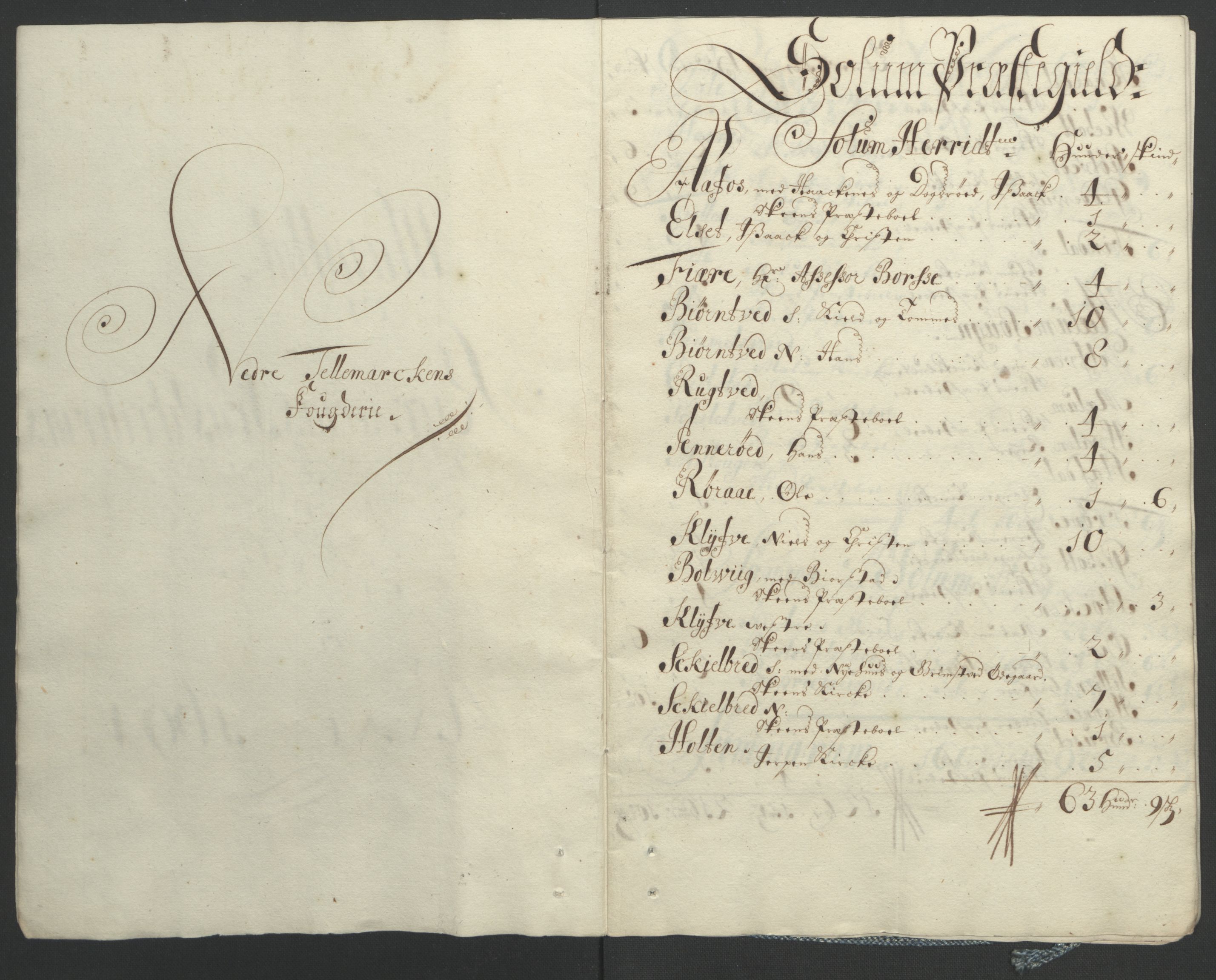 Rentekammeret inntil 1814, Reviderte regnskaper, Fogderegnskap, AV/RA-EA-4092/R36/L2092: Fogderegnskap Øvre og Nedre Telemark og Bamble, 1694, p. 108