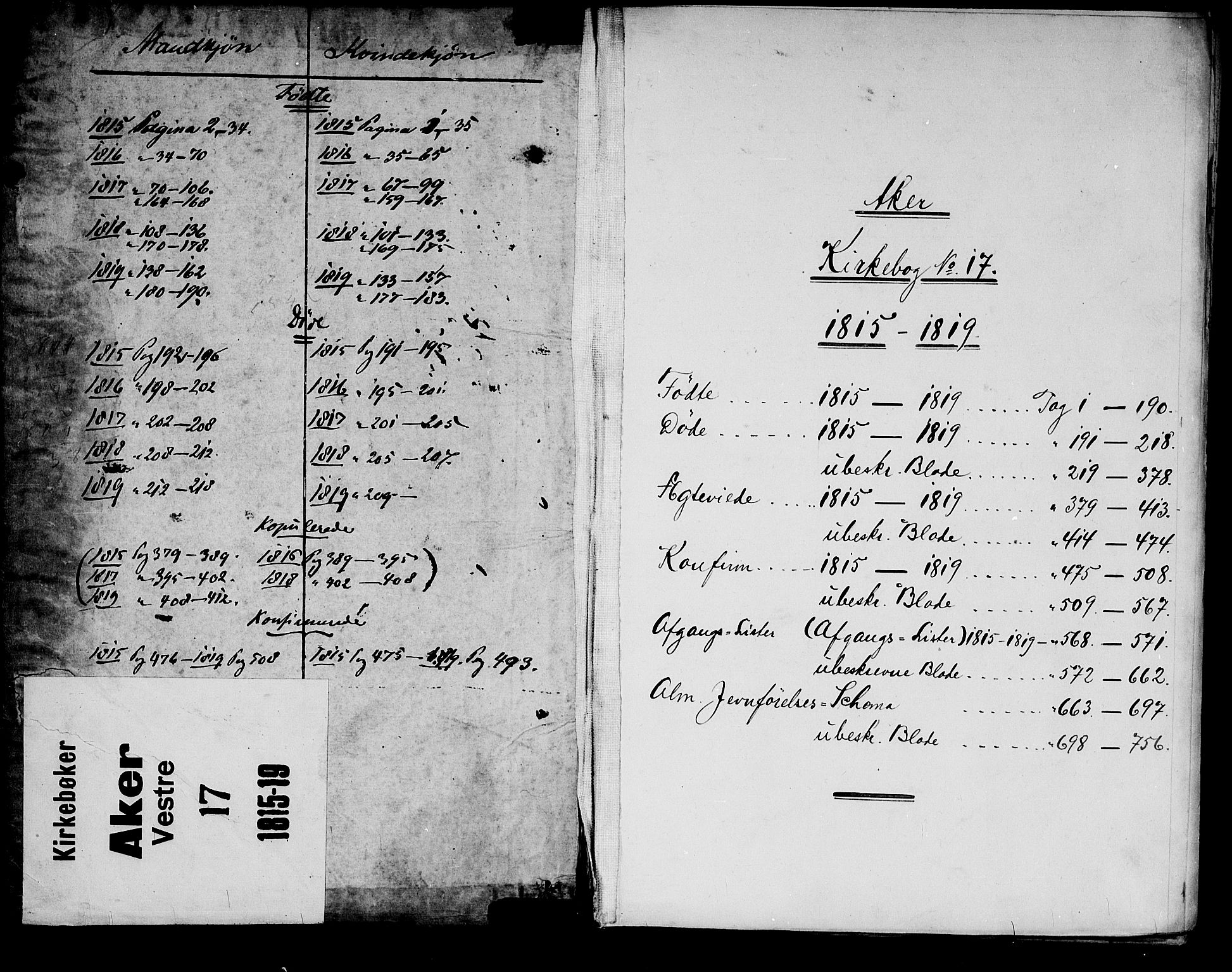 Garnisonsmenigheten Kirkebøker, SAO/A-10846/G/Ga/L0003: Parish register (copy) no. 3, 1815-1819