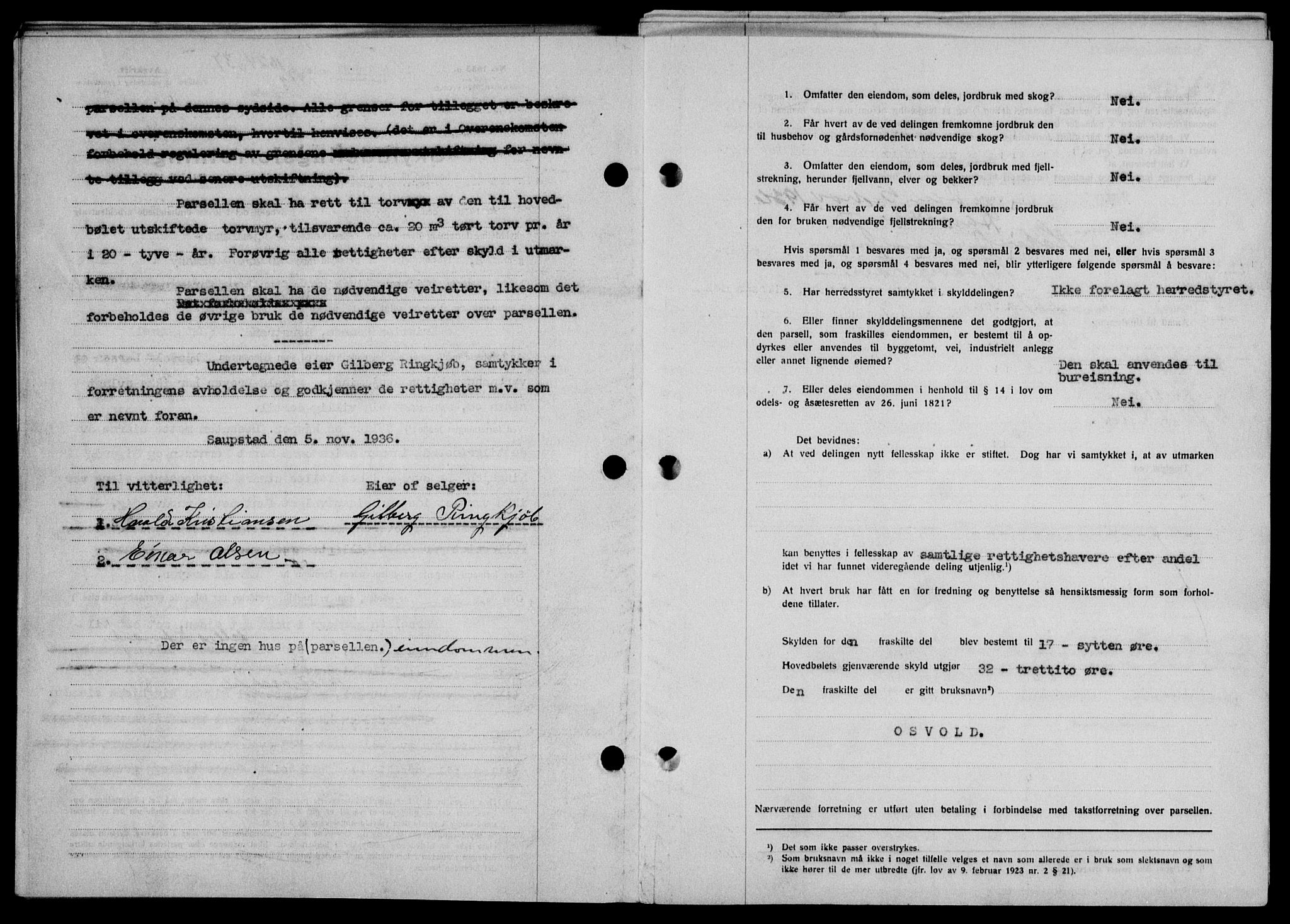 Lofoten sorenskriveri, SAT/A-0017/1/2/2C/L0002a: Mortgage book no. 2a, 1937-1937, Diary no: : 1624/1937