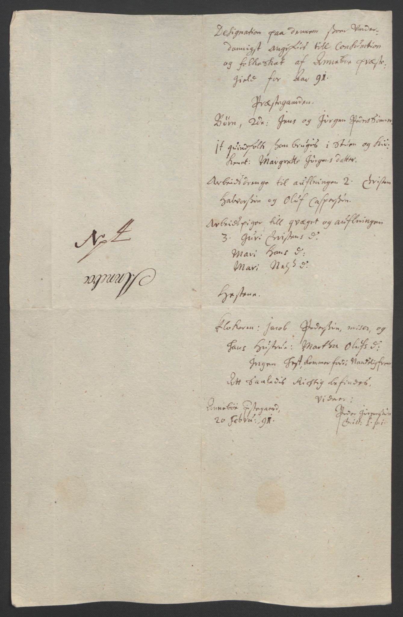 Rentekammeret inntil 1814, Reviderte regnskaper, Fogderegnskap, AV/RA-EA-4092/R32/L1864: Fogderegnskap Jarlsberg grevskap, 1691, p. 126