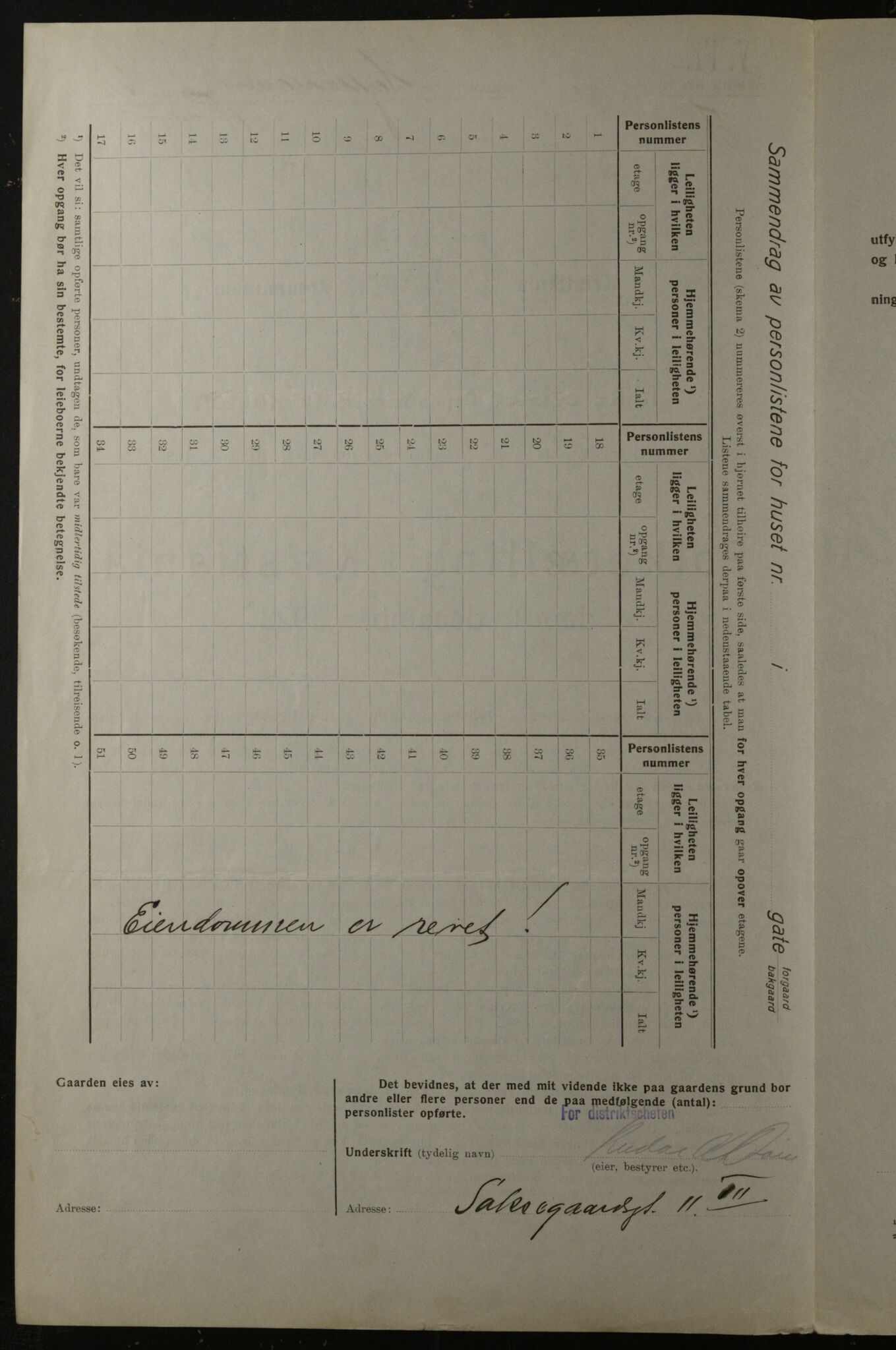 OBA, Municipal Census 1923 for Kristiania, 1923, p. 81295