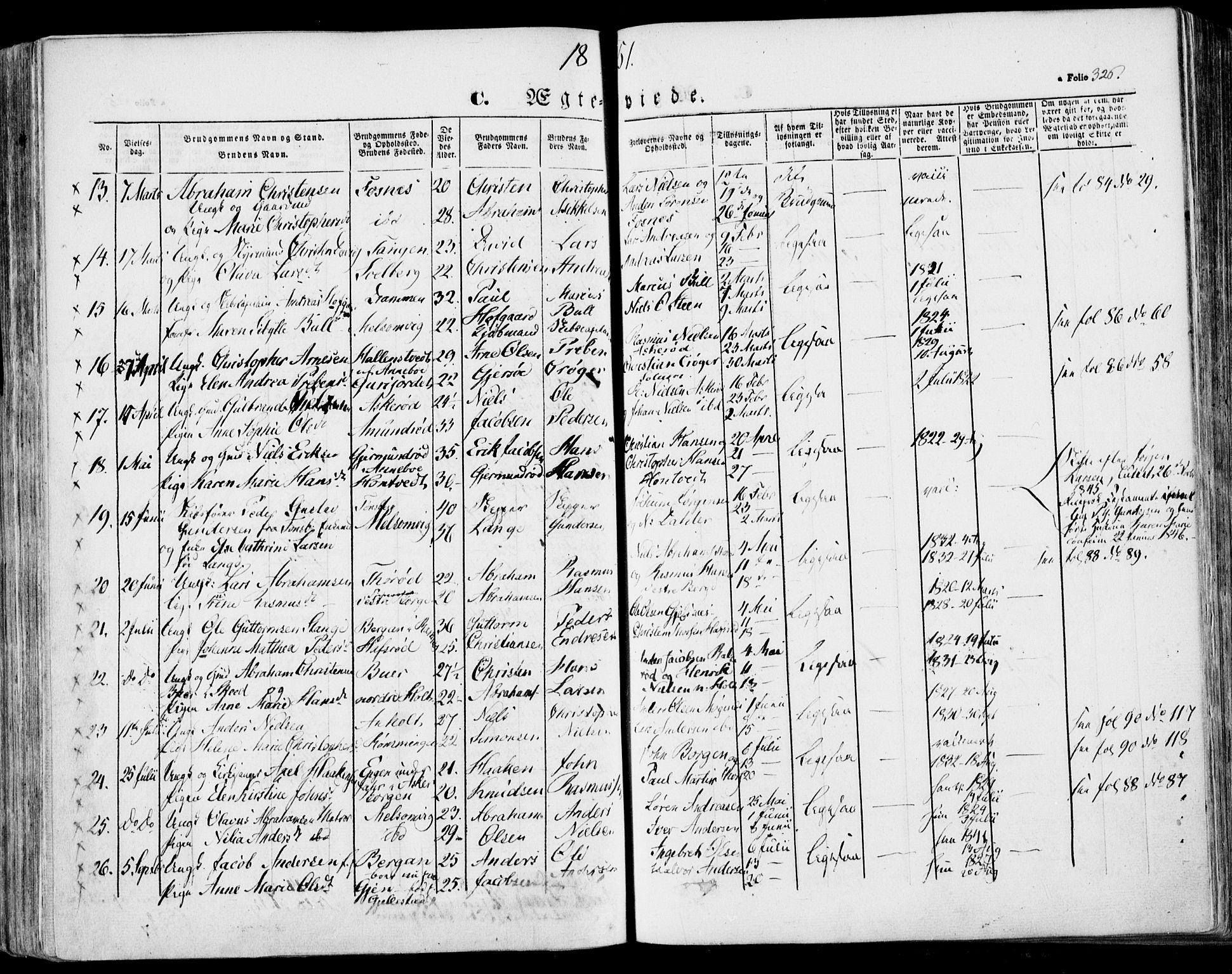 Stokke kirkebøker, AV/SAKO-A-320/F/Fa/L0007: Parish register (official) no. I 7, 1844-1857, p. 326