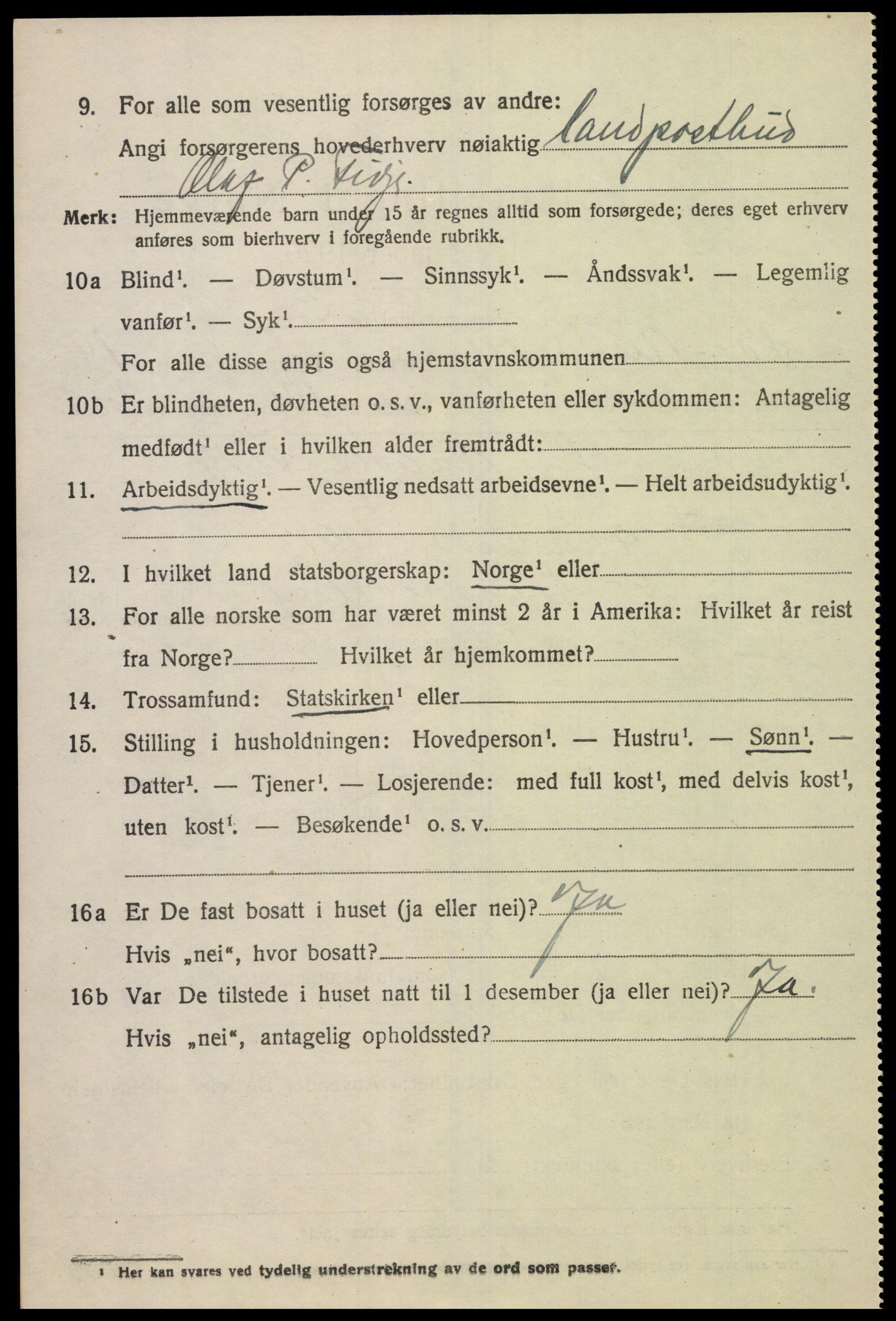 SAK, 1920 census for Sør-Audnedal, 1920, p. 6642