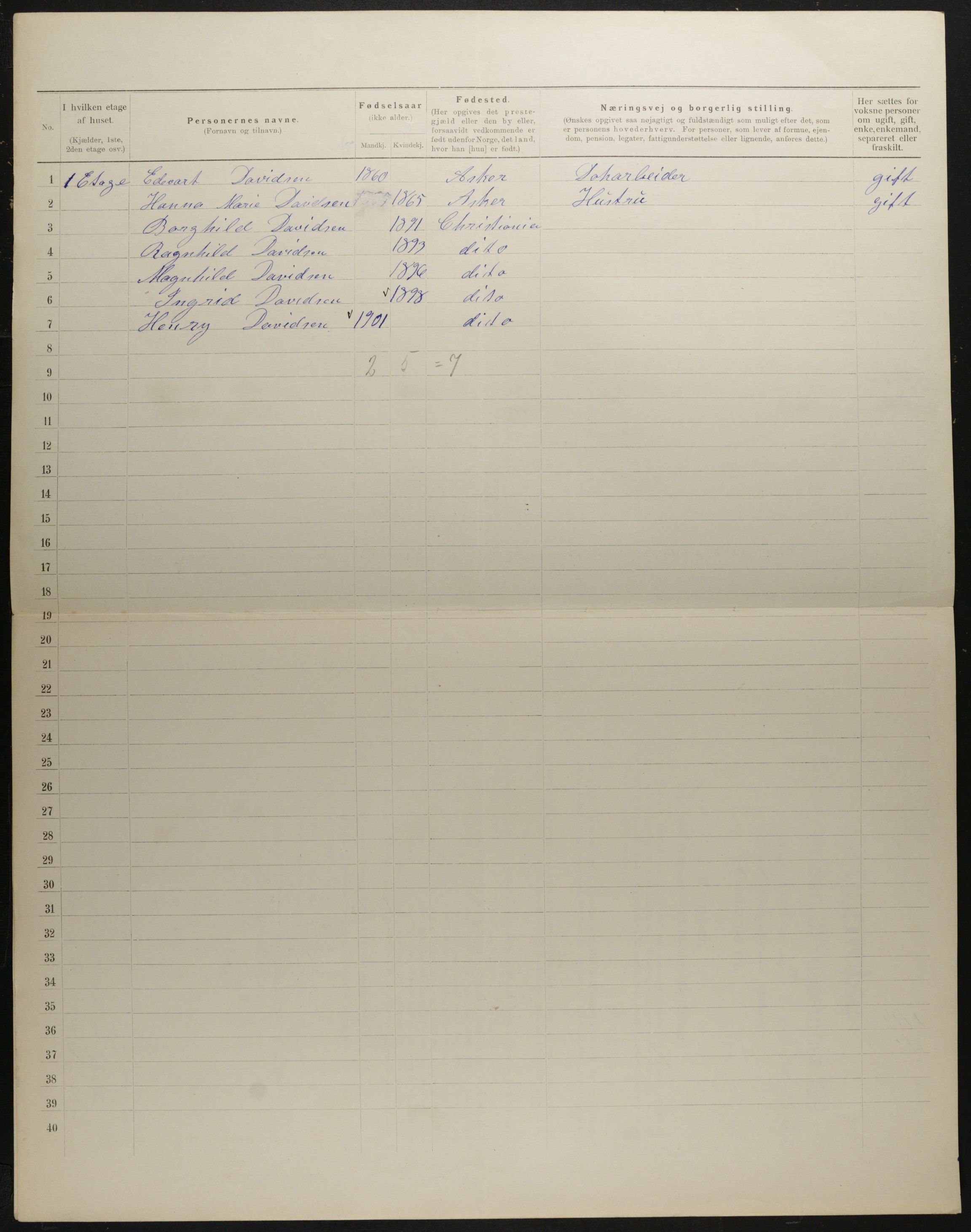 OBA, Municipal Census 1901 for Kristiania, 1901, p. 2567