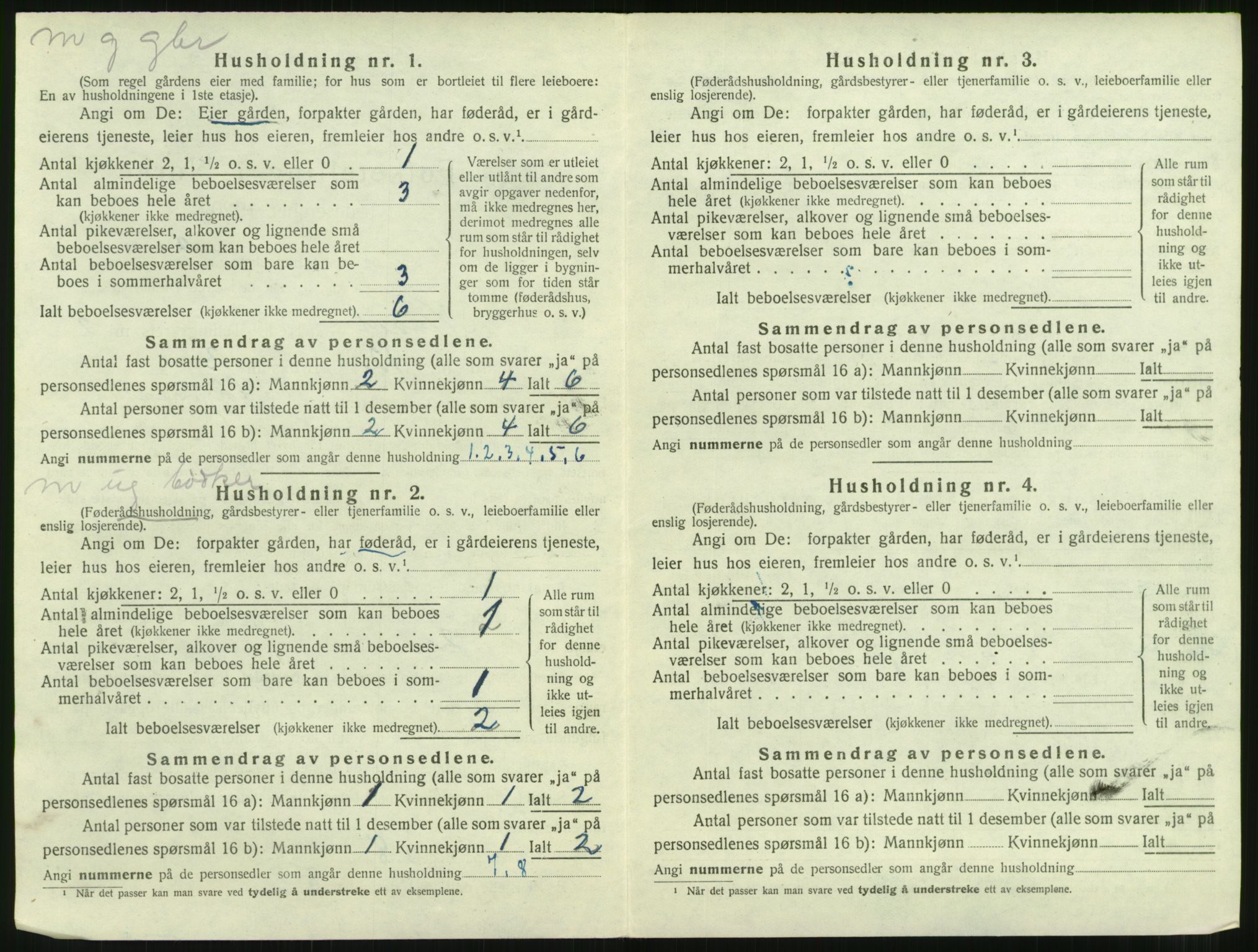 SAT, 1920 census for Nesset, 1920, p. 101