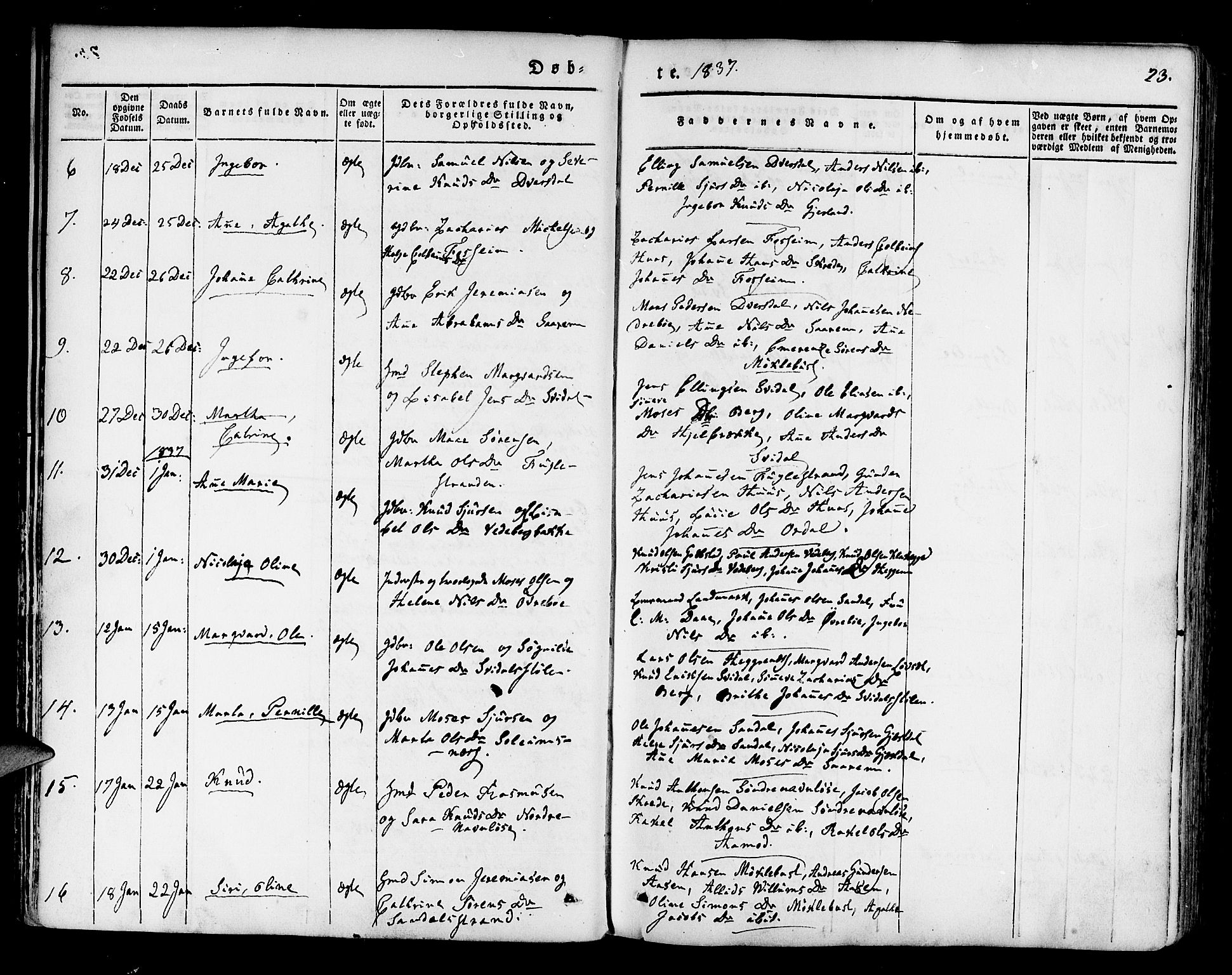 Jølster sokneprestembete, SAB/A-80701/H/Haa/Haaa/L0009: Parish register (official) no. A 9, 1833-1848, p. 23