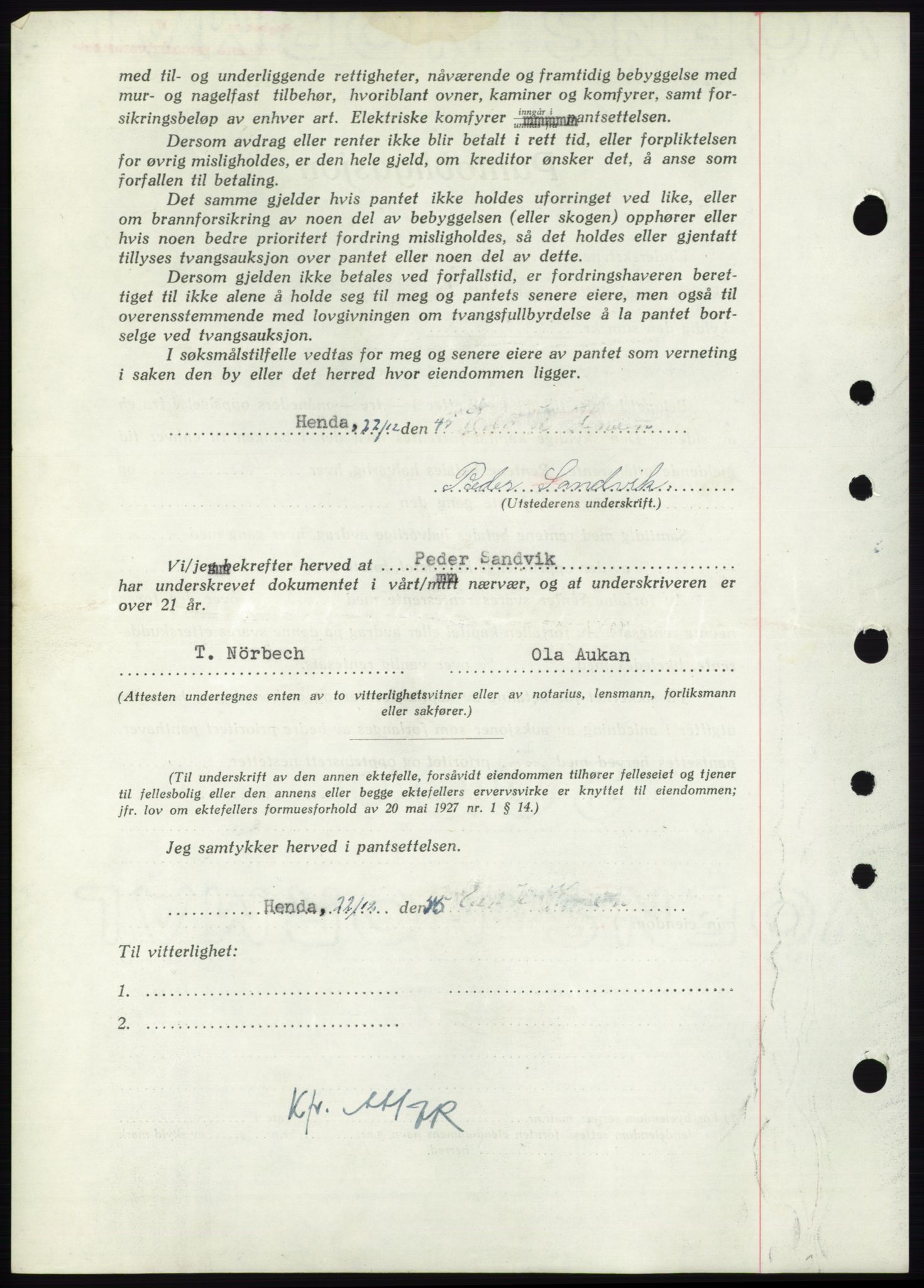 Nordmøre sorenskriveri, AV/SAT-A-4132/1/2/2Ca: Mortgage book no. B93b, 1946-1946, Diary no: : 121/1946