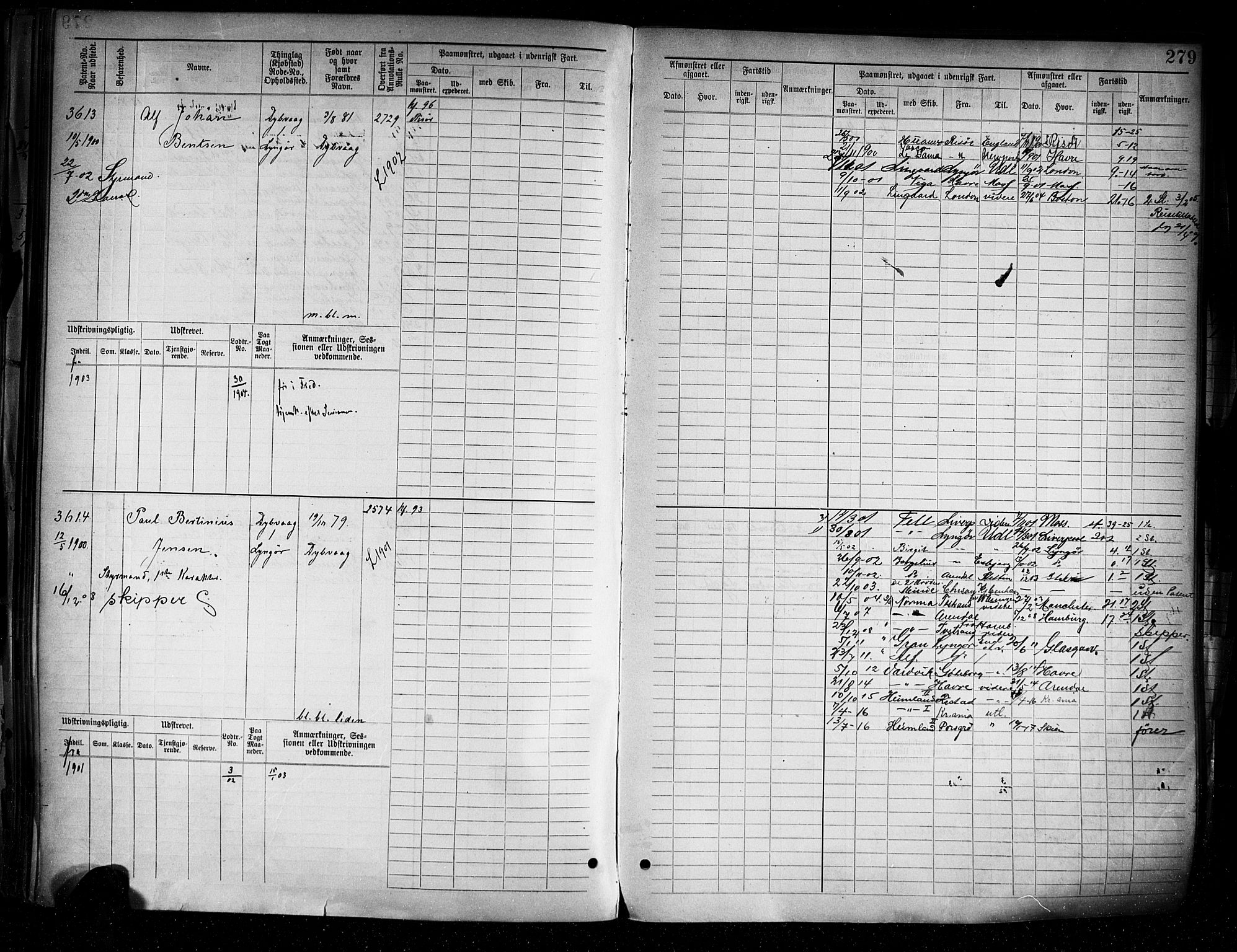 Tvedestrand mønstringskrets, AV/SAK-2031-0011/F/Fb/L0005: Hovedrulle A nr 3057-3817, R-6, 1890-1920, p. 285