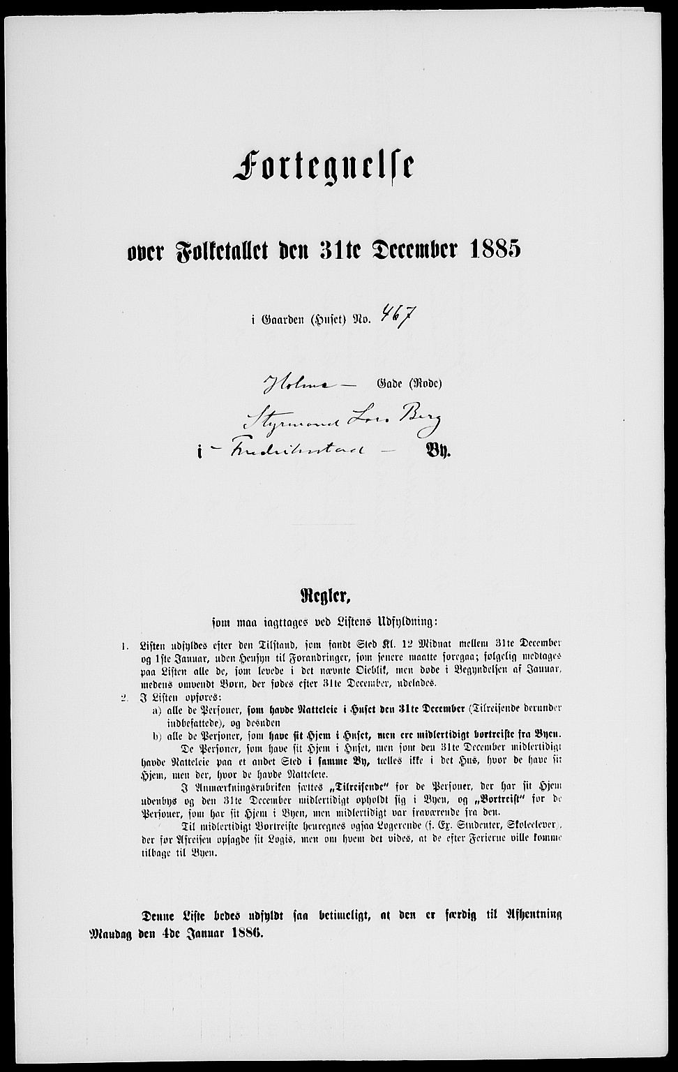 RA, 1885 census for 0103 Fredrikstad, 1885, p. 1276