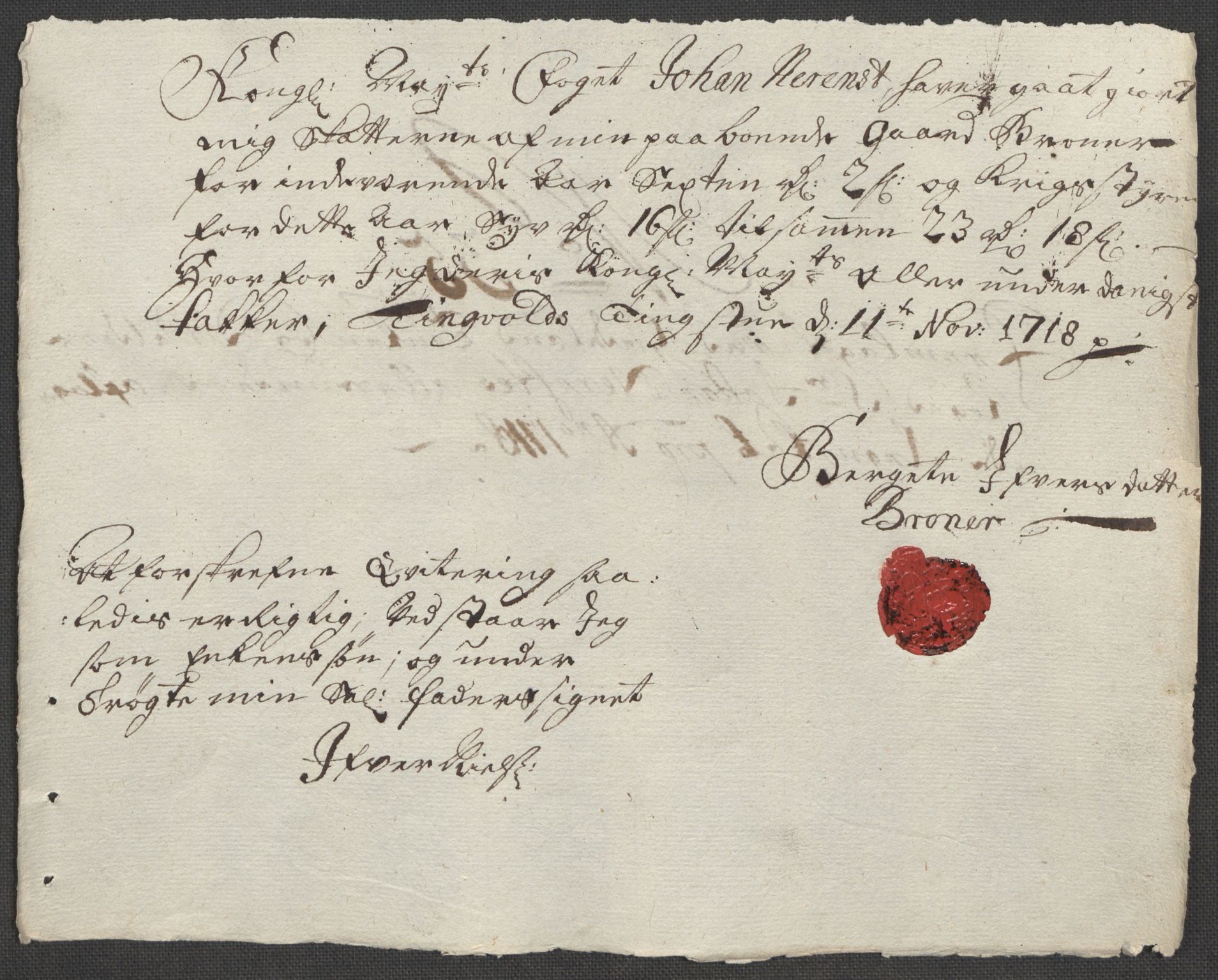 Rentekammeret inntil 1814, Reviderte regnskaper, Fogderegnskap, AV/RA-EA-4092/R18/L1320: Fogderegnskap Hadeland, Toten og Valdres, 1718, p. 207