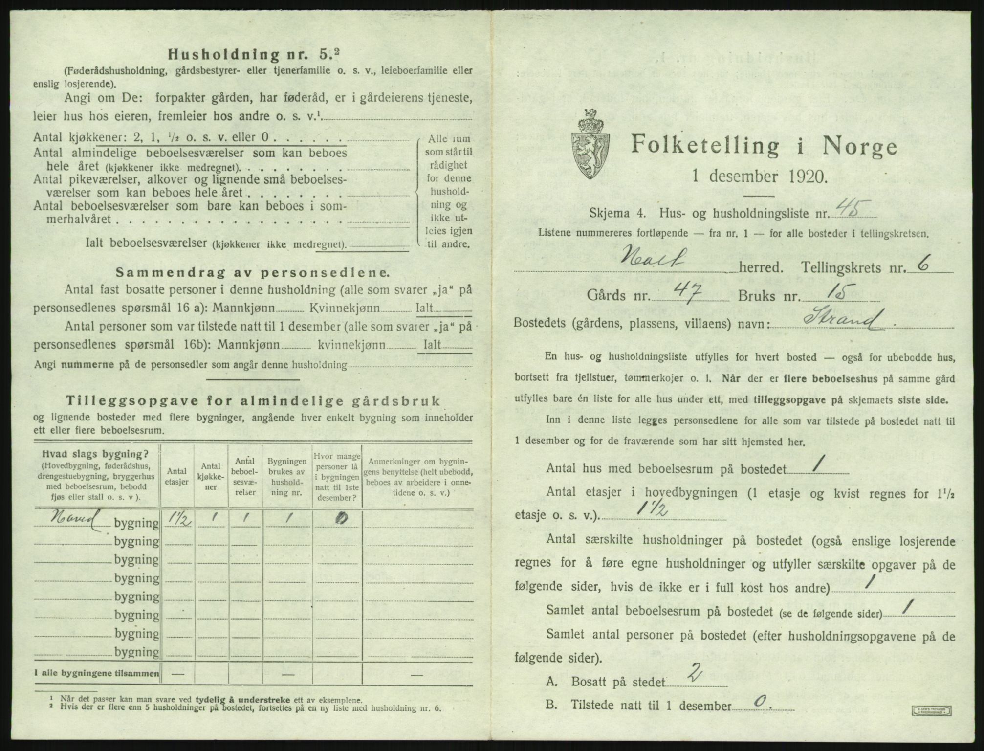 SAK, 1920 census for Holt, 1920, p. 576