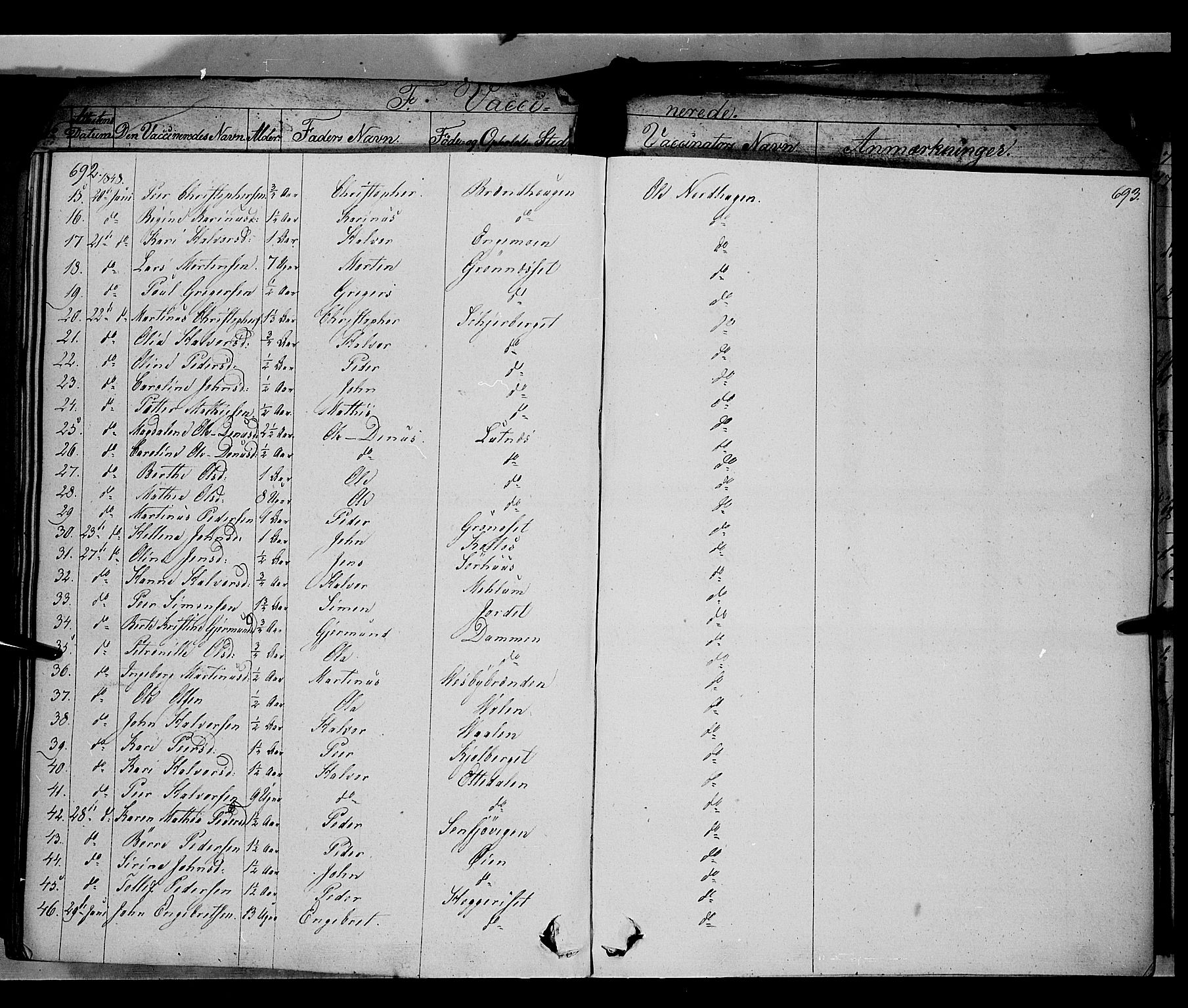 Trysil prestekontor, SAH/PREST-046/H/Ha/Haa/L0004: Parish register (official) no. 4 /1, 1842-1850, p. 692-693