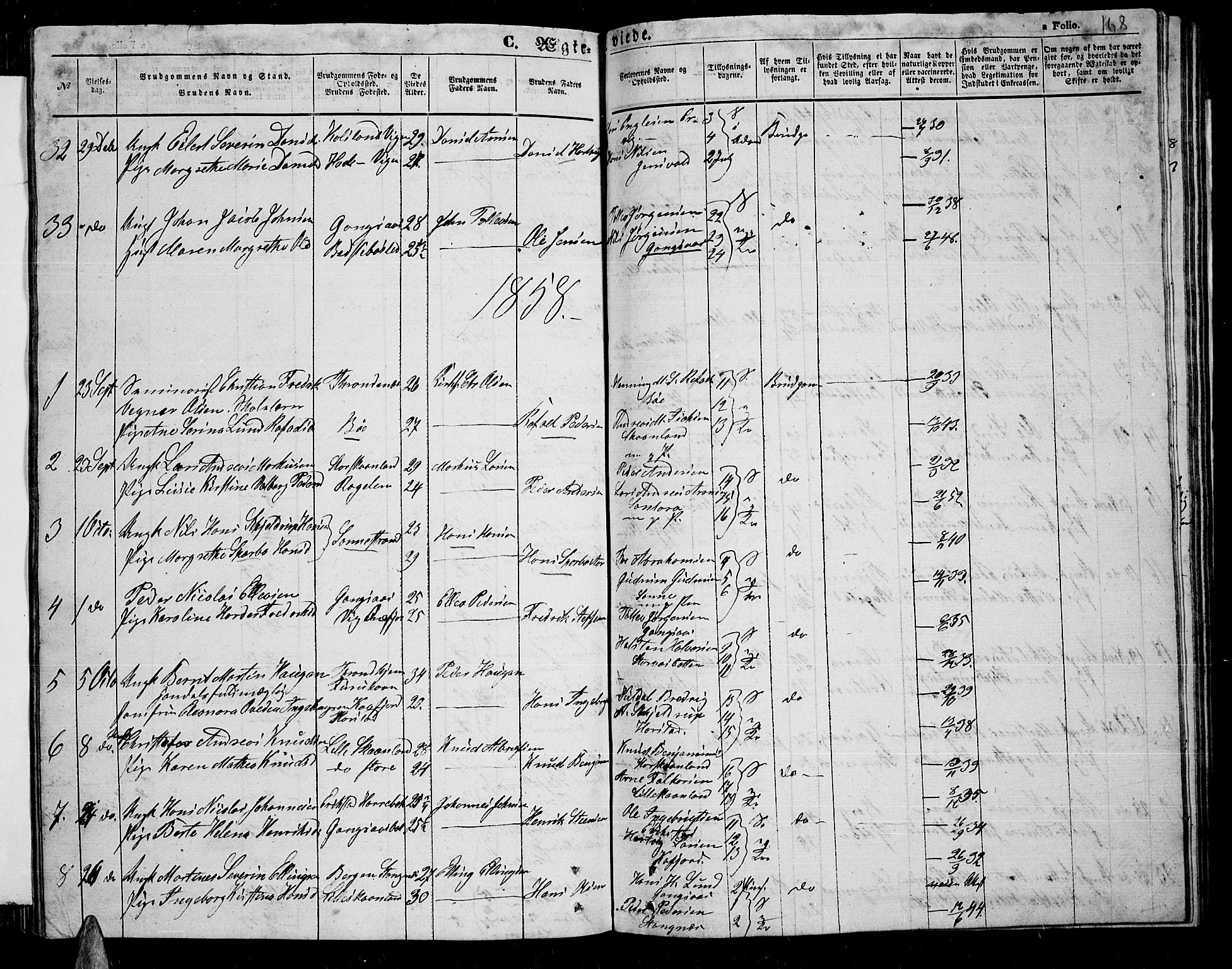 Trondenes sokneprestkontor, SATØ/S-1319/H/Hb/L0007klokker: Parish register (copy) no. 7, 1855-1862, p. 168
