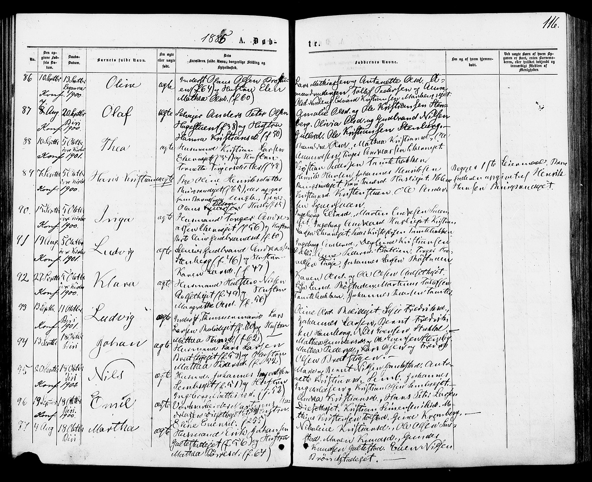 Biri prestekontor, AV/SAH-PREST-096/H/Ha/Haa/L0006: Parish register (official) no. 6, 1877-1886, p. 116