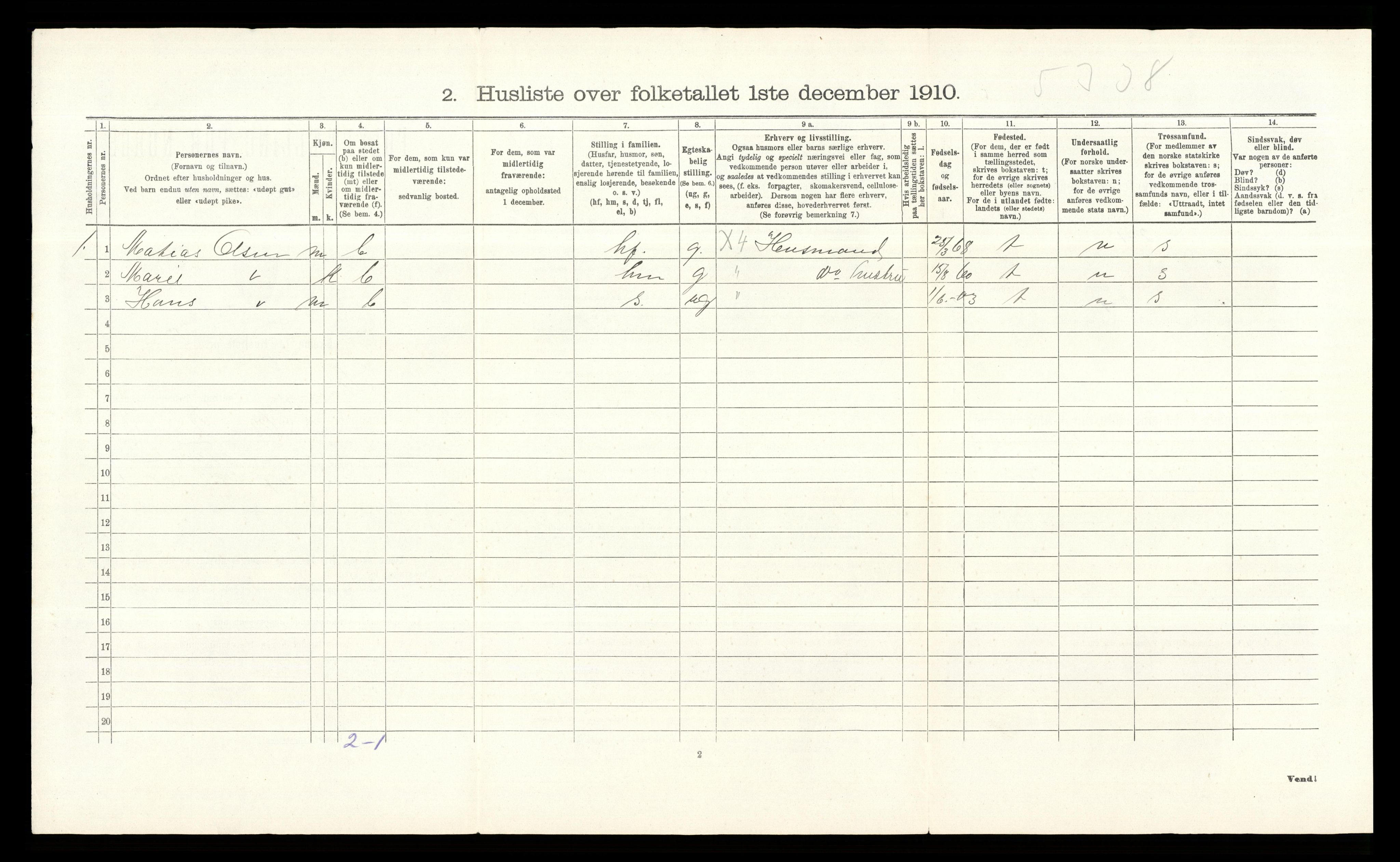 RA, 1910 census for Stange, 1910, p. 1863