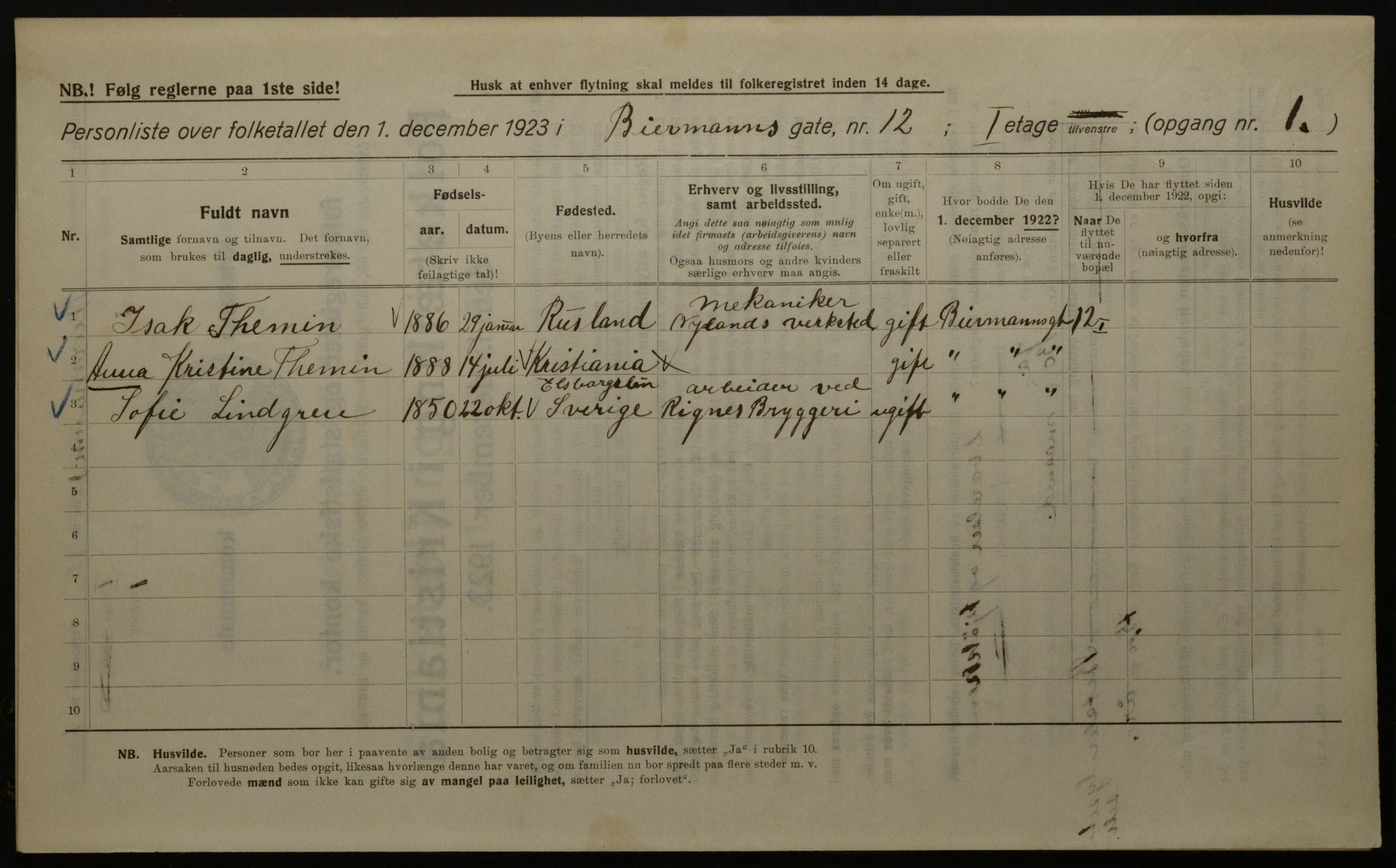 OBA, Municipal Census 1923 for Kristiania, 1923, p. 5929