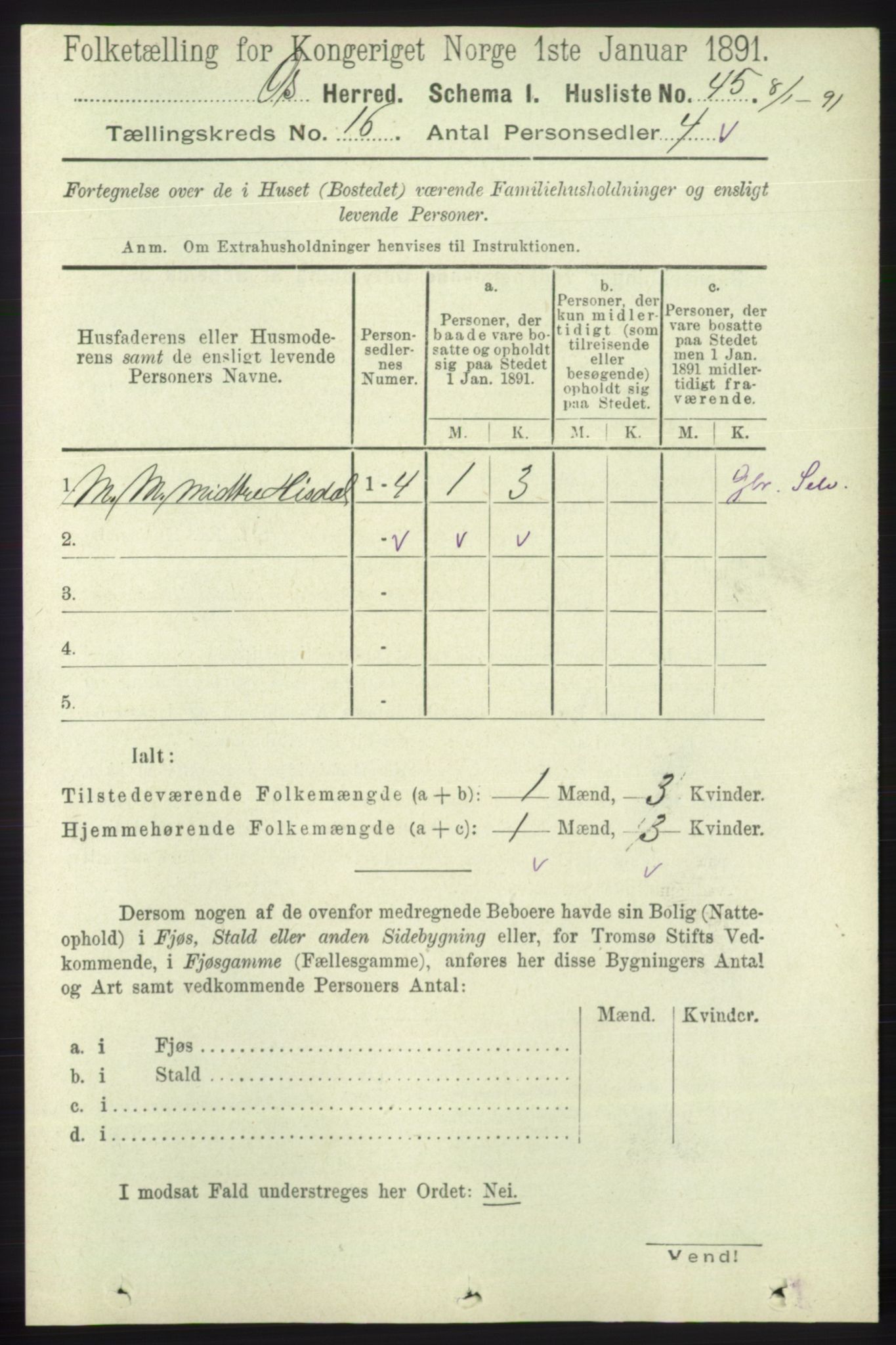 RA, 1891 census for 1243 Os, 1891, p. 3512