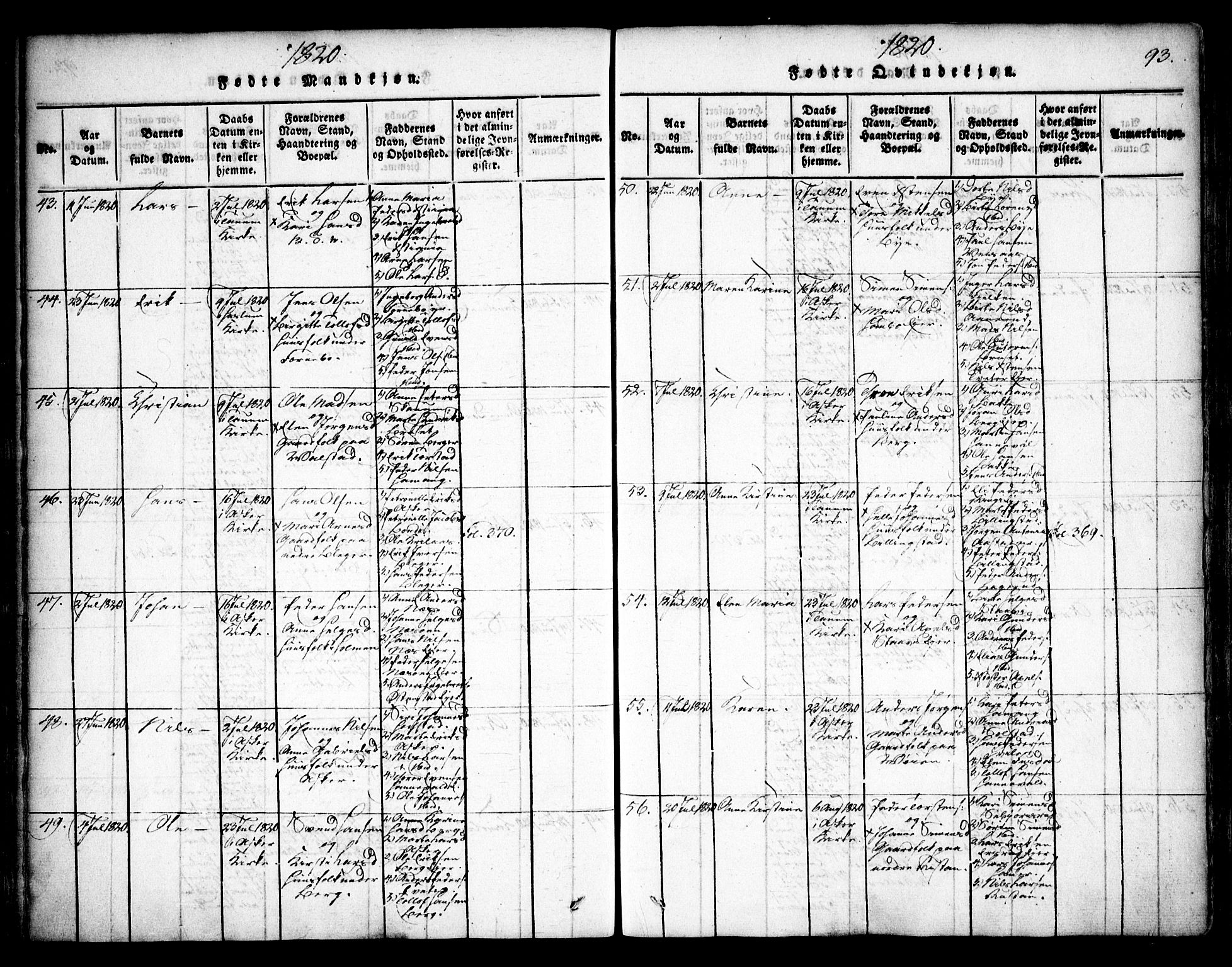 Asker prestekontor Kirkebøker, AV/SAO-A-10256a/F/Fa/L0006: Parish register (official) no. I 6, 1814-1824, p. 93