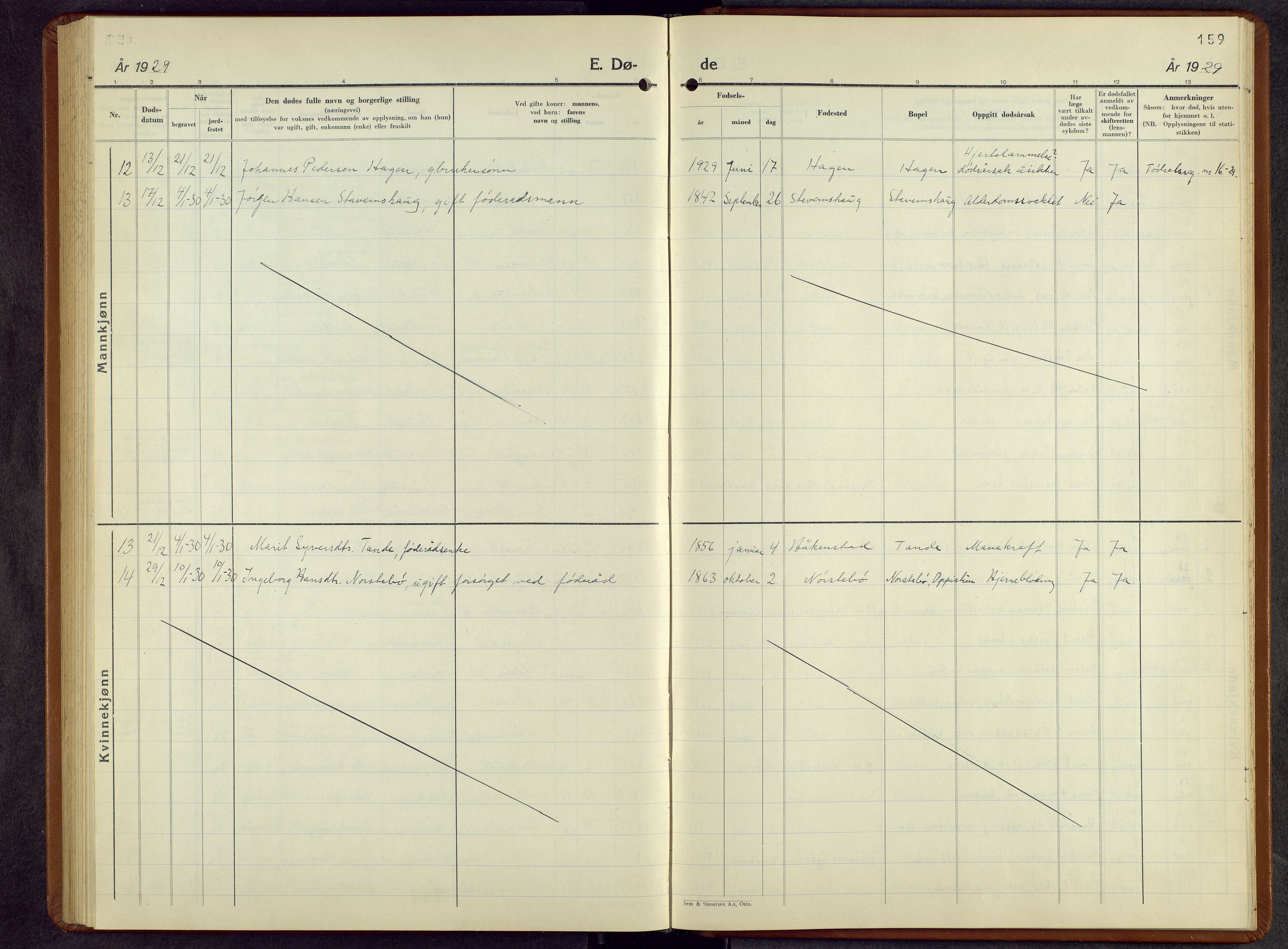 Lesja prestekontor, SAH/PREST-068/H/Ha/Hab/L0010: Parish register (copy) no. 10, 1925-1960, p. 159