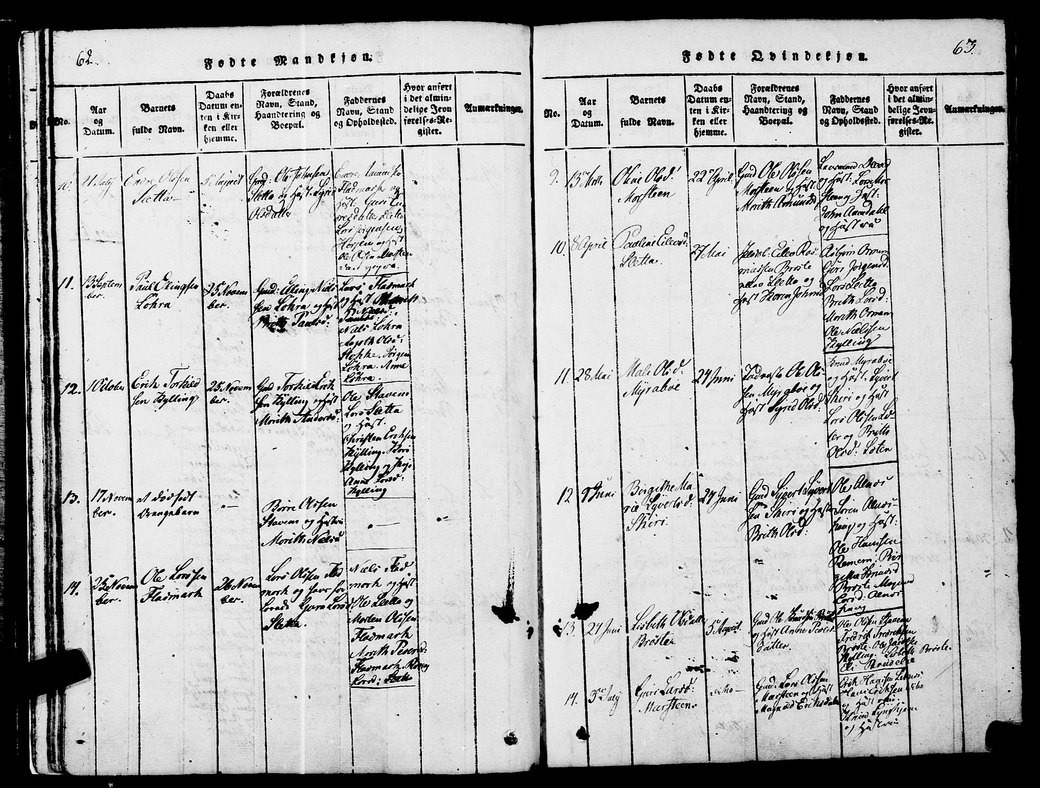 Ministerialprotokoller, klokkerbøker og fødselsregistre - Møre og Romsdal, AV/SAT-A-1454/546/L0593: Parish register (official) no. 546A01, 1818-1853, p. 62-63