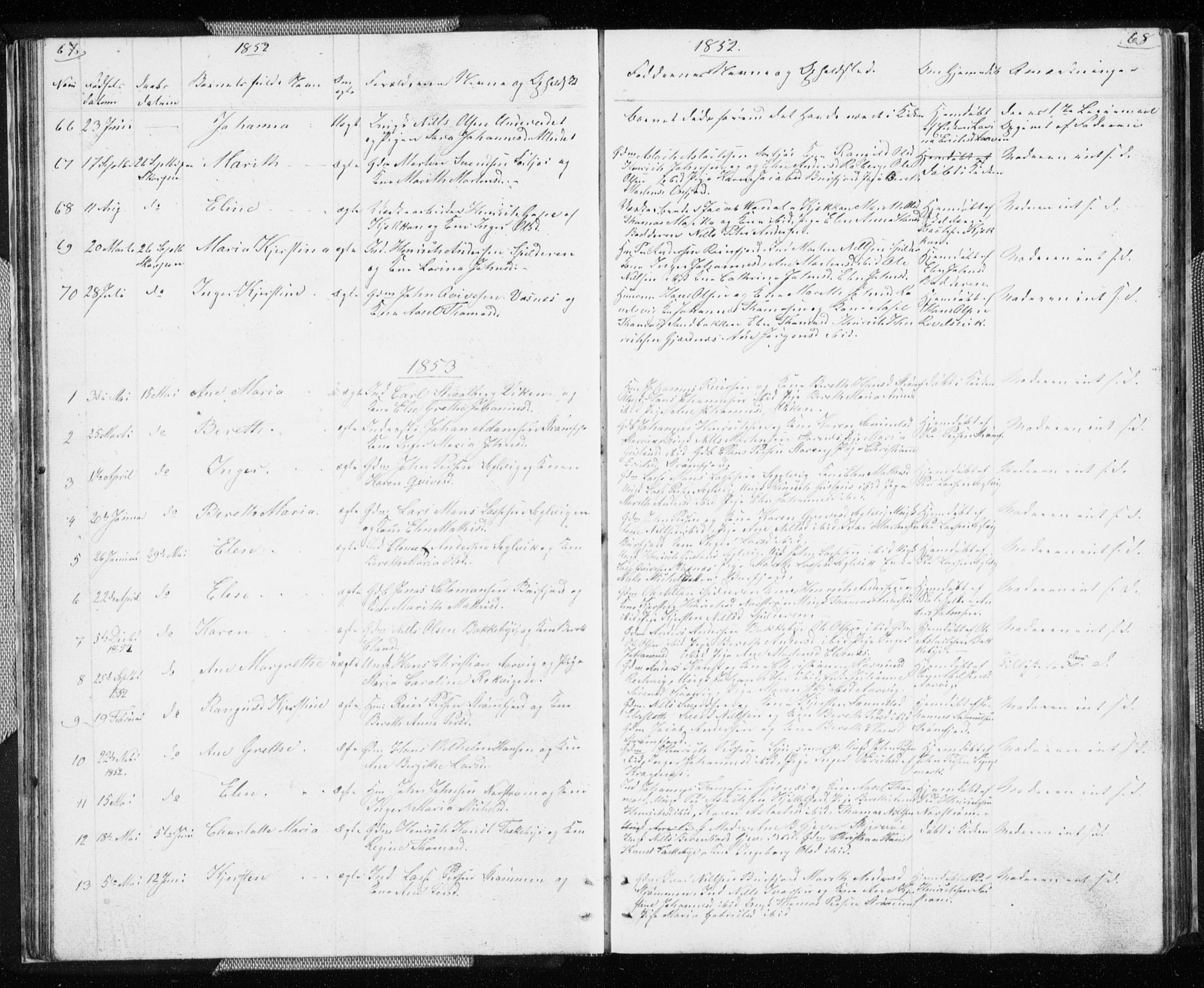 Skjervøy sokneprestkontor, SATØ/S-1300/H/Ha/Hab/L0003klokker: Parish register (copy) no. 3, 1849-1861, p. 67-68