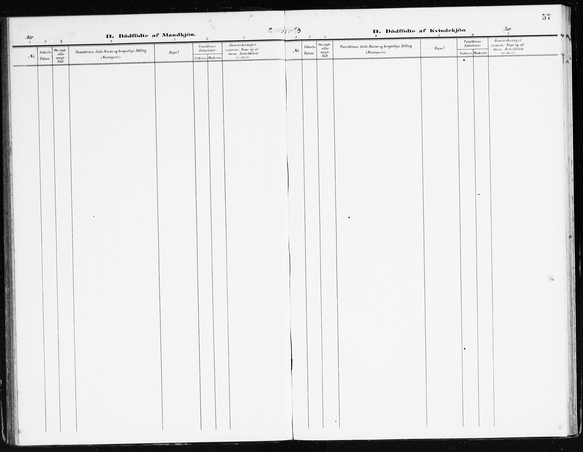 Bremanger sokneprestembete, SAB/A-82201/H/Haa/Haac/L0001: Parish register (official) no. C 1, 1908-1921, p. 57