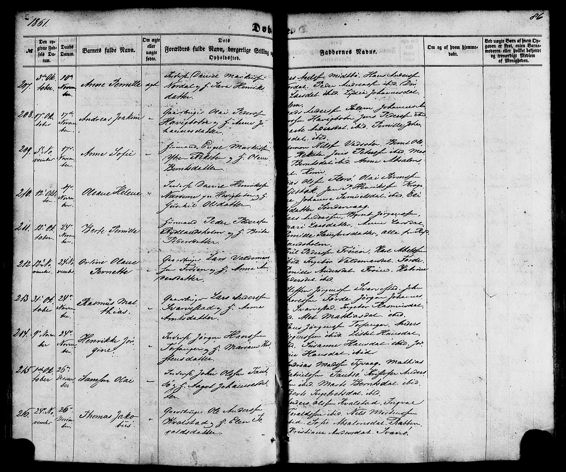 Kinn sokneprestembete, AV/SAB-A-80801/H/Haa/Haaa/L0006: Parish register (official) no. A 6, 1857-1885, p. 86